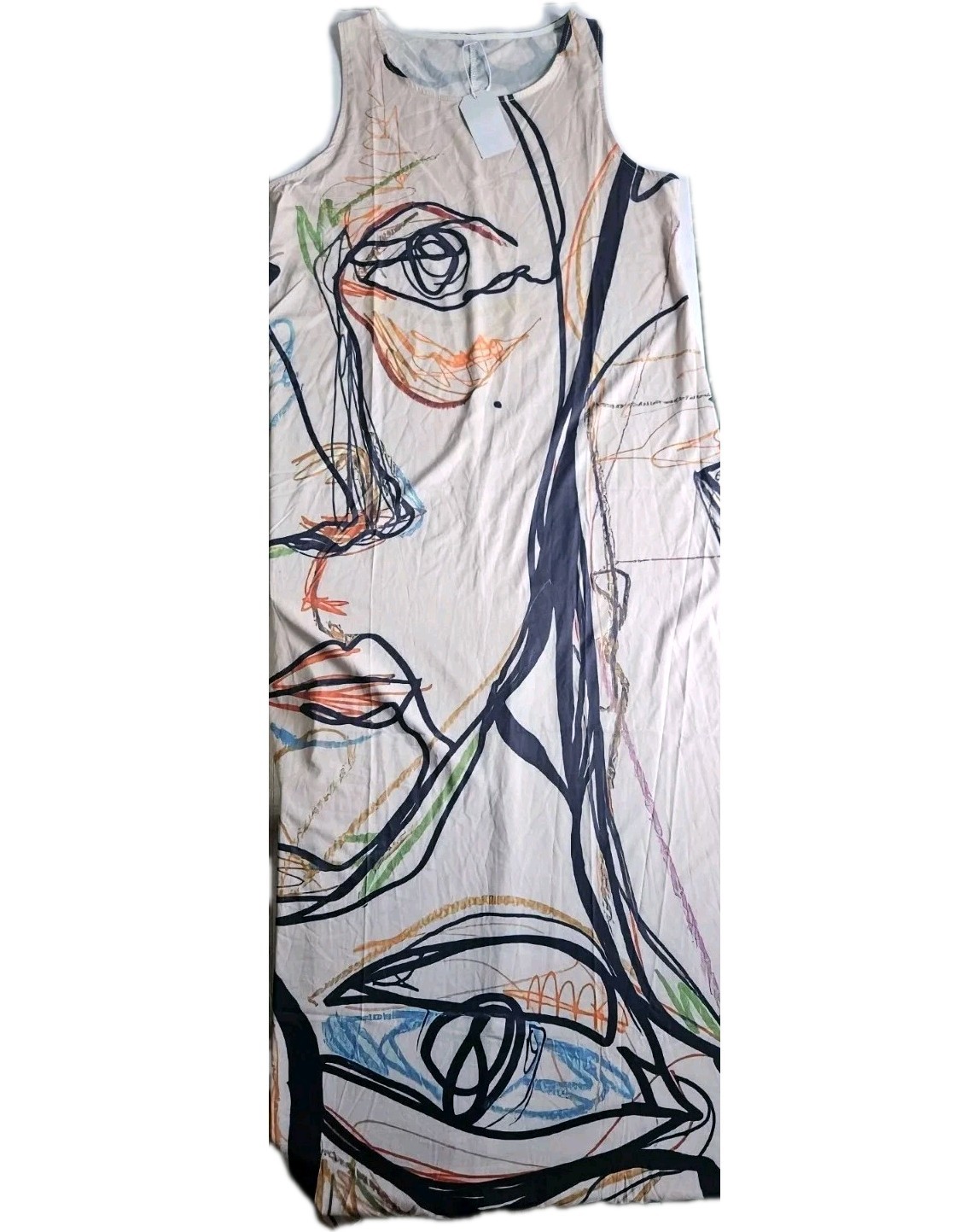 Roywe Maxi Slip Dress Tank Dress Size Large Boho Wearable Art NWT