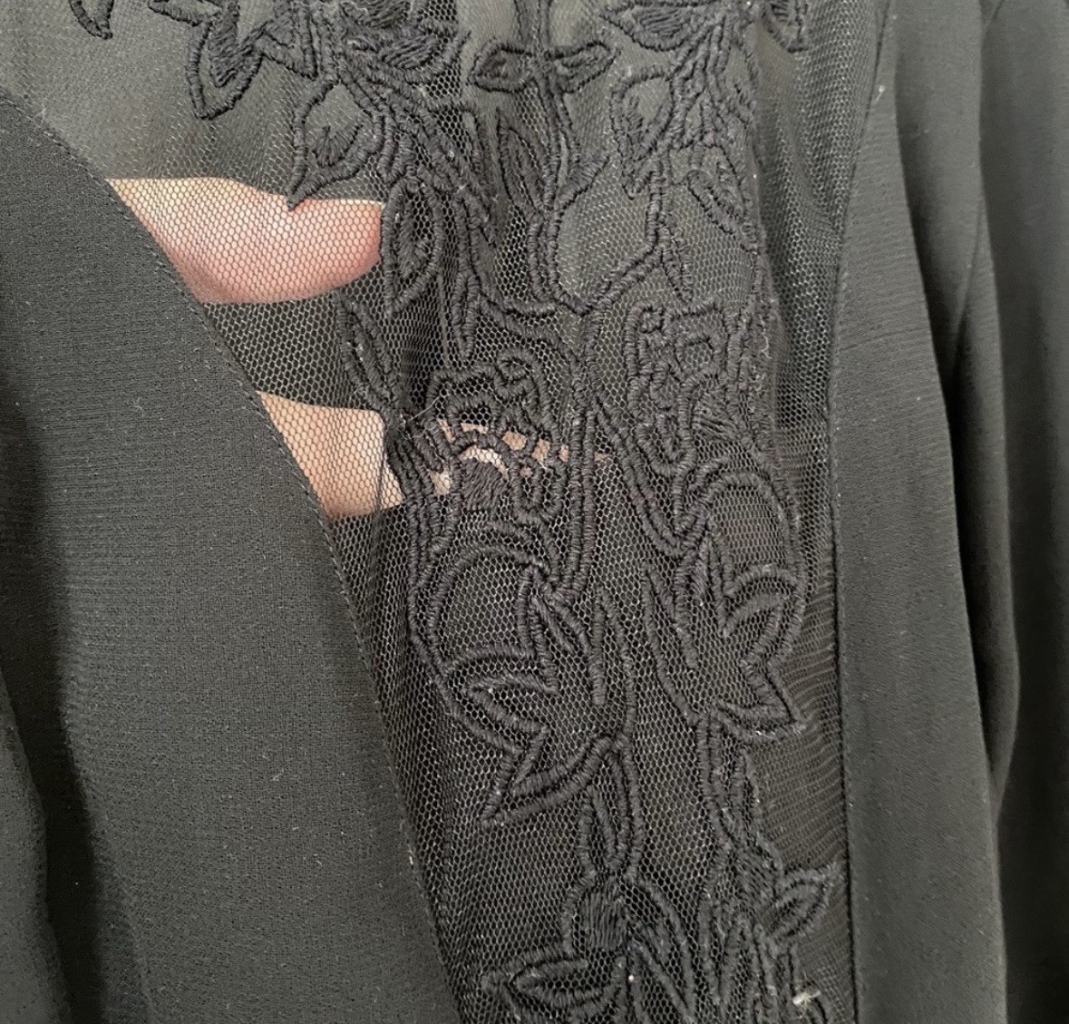Kimchi Blue Black Lace Sheer Fit & Flare Round Neck Dress 8