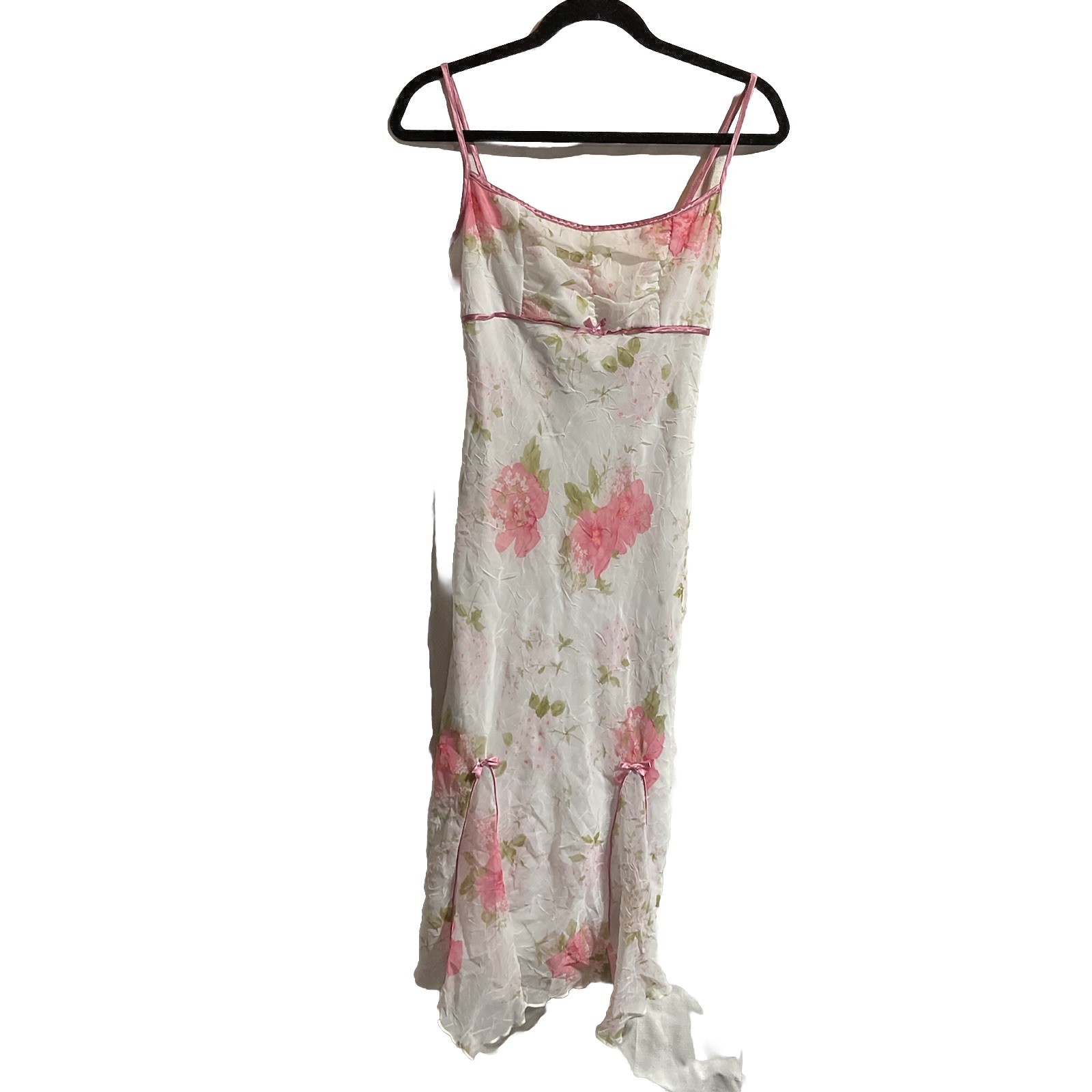 Vintage Y2K Rampage Womens Size 7 Whimsical Fairy Floral Dress White Pink