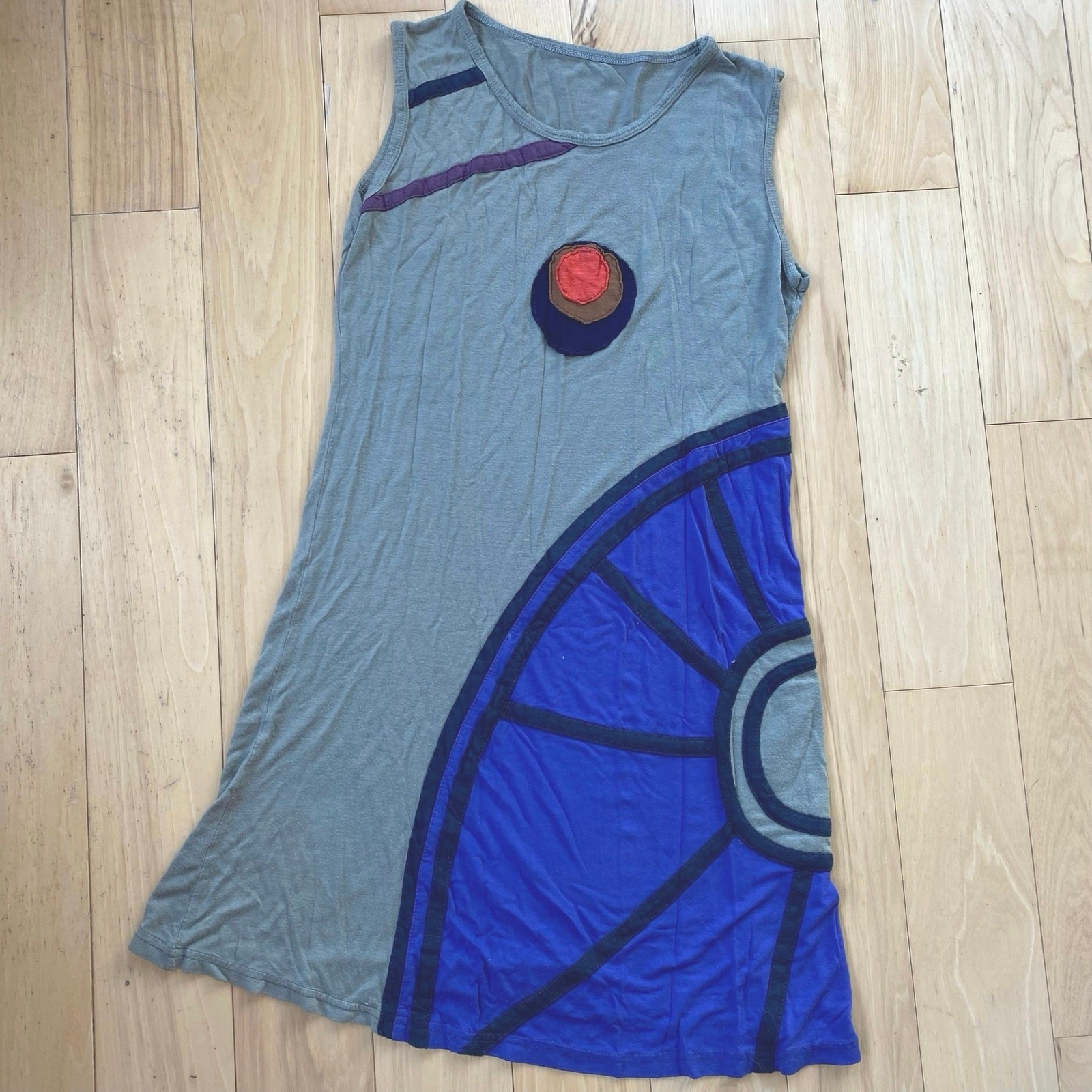 Handmade Martini Olive Textural Patchwork Cotton Fitted Avant Garde Mini Dress