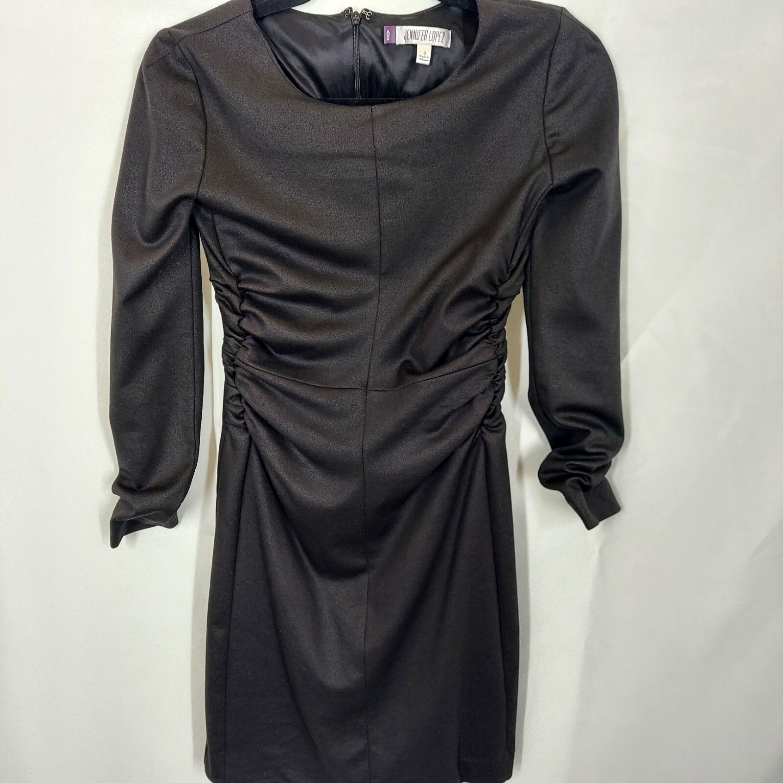 Jlo black dress size O blended fabric Back zipper And I hook closure