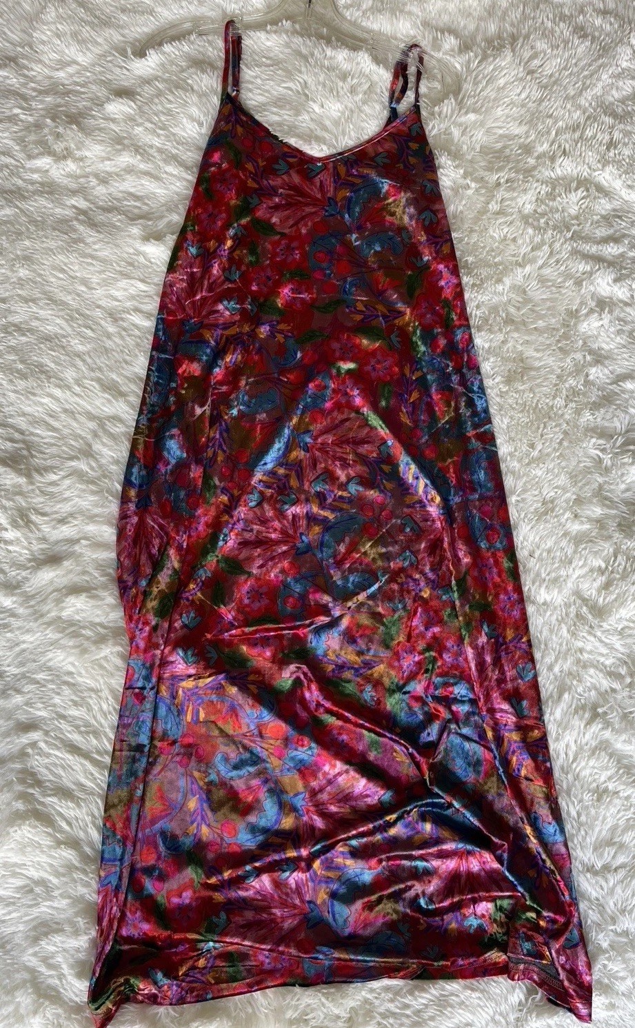Natural Life Women’s Floral Multicolor Full Slip Dress, Adjustable Straps S