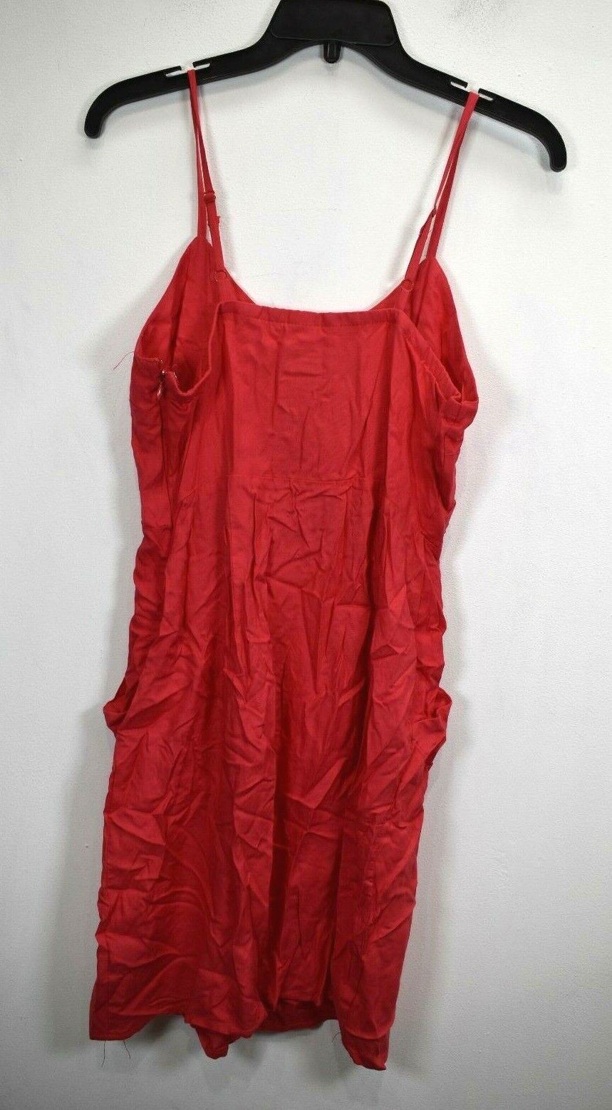 Mossimo Womens Solid Red V Neck Spaghetti Strap Side Zip Casual Mini Dress 10