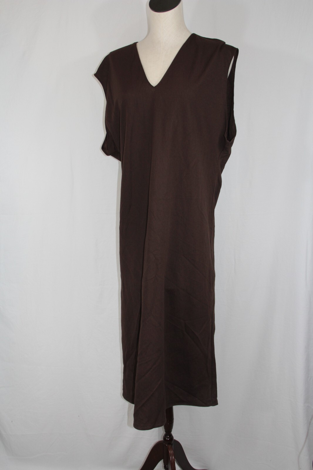 Zara Women’s Brown Straight Dress Lagenlook Oversized Dolman Sleeve Cap SleeveXS