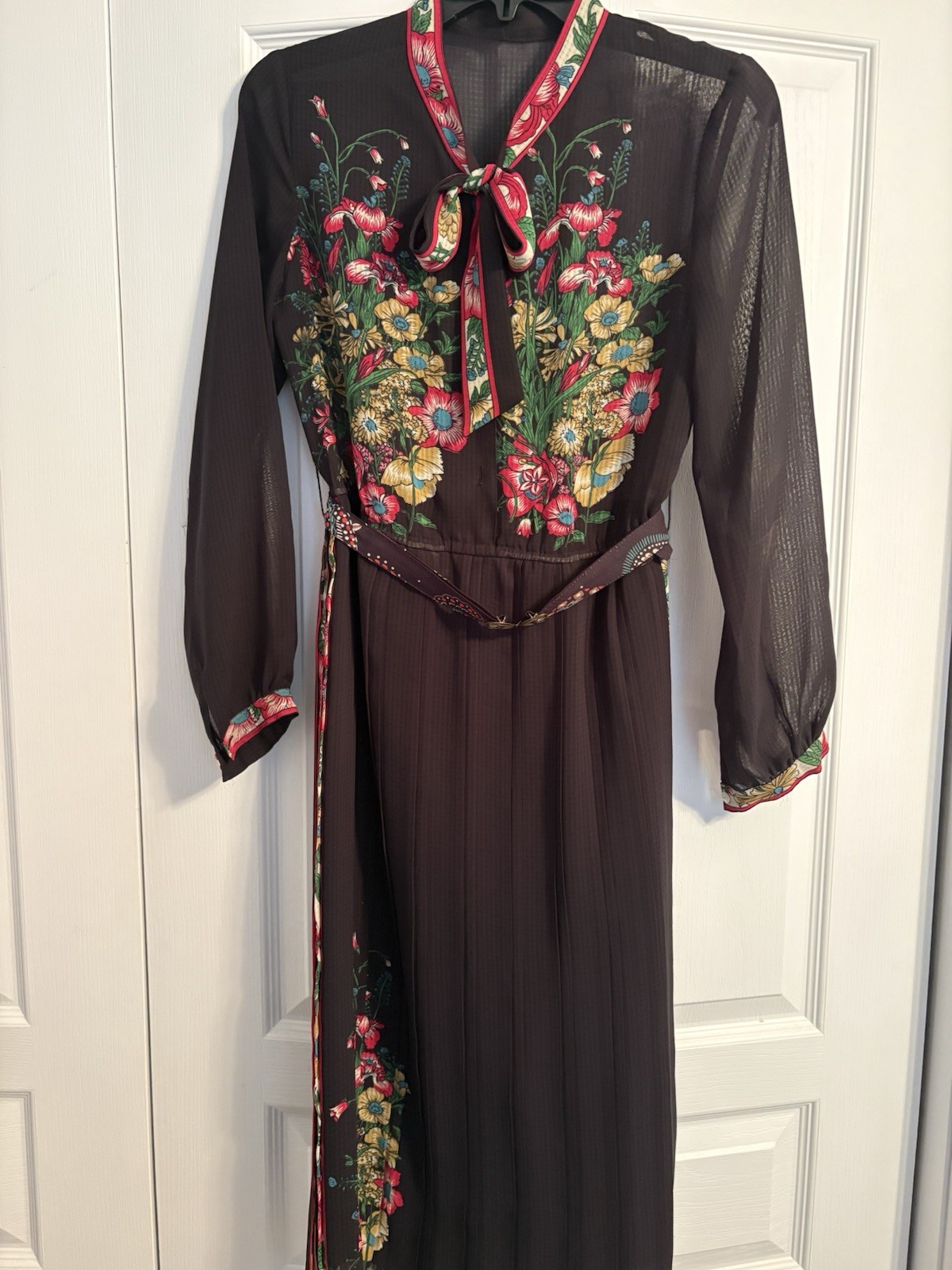 Vintage Black Floral Dress