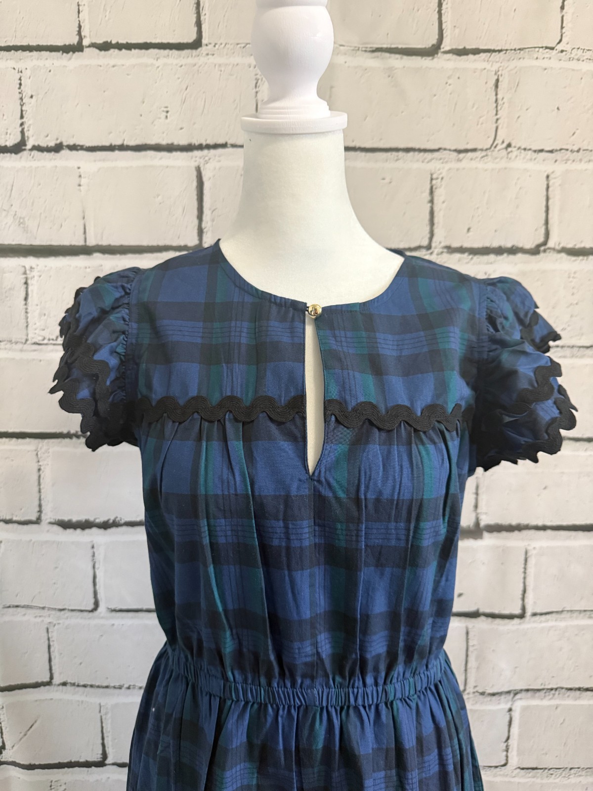 NWT STS Sail to Sable Blackwatch Plaid Cotton Tiered Maxi Dress S
