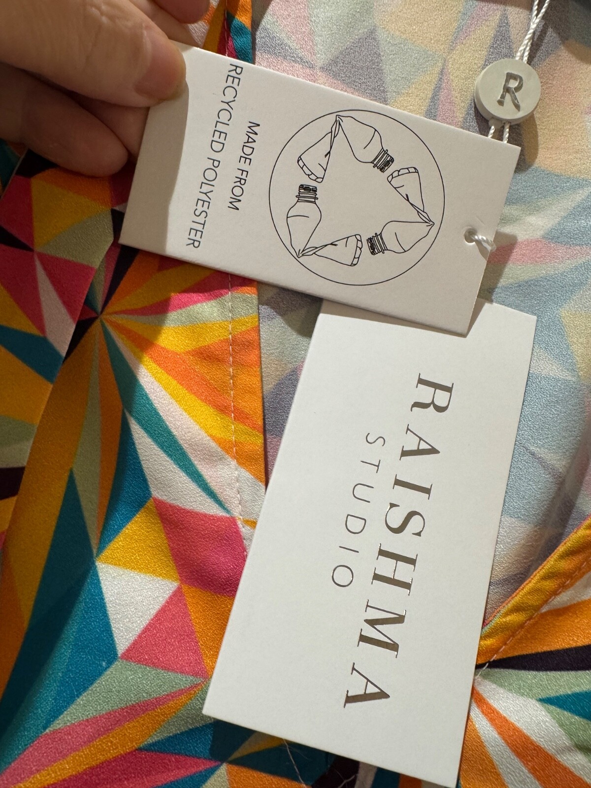 RAISHMA Multicolour Vibrant Geometric Print Midi Dress Size 22 RRP £95 BNWT
