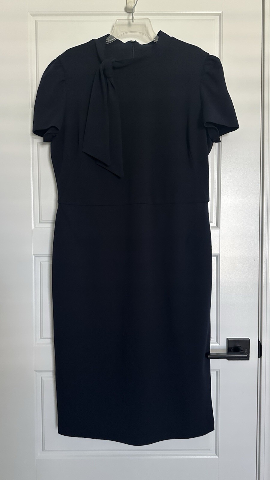 London Style Navy Tie Neck size 18 Midi Dress