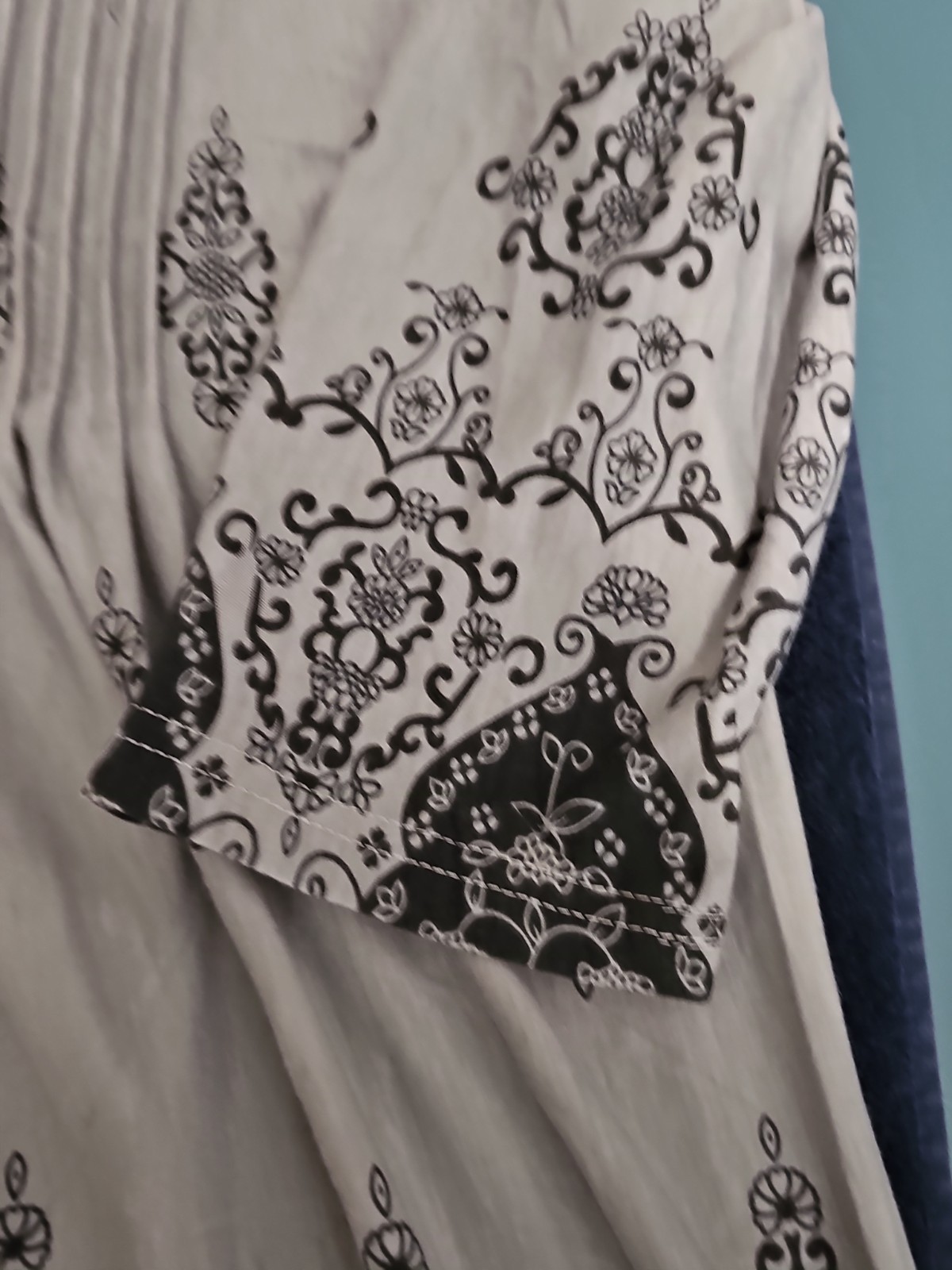 NWT Reborn Gray Black Boho Peasant Mini Dress Women’s Large L