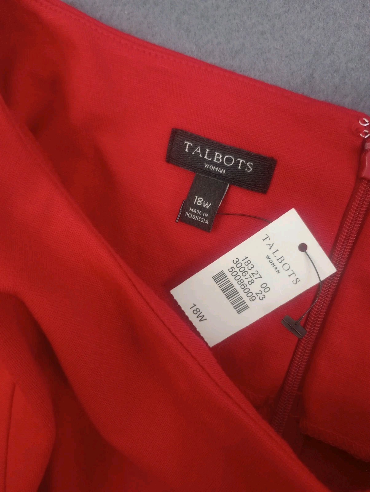 Talbots 18W Red Fitted Ponte Stretch Peplum 3/4 Sleeve Statement Holiday Classic