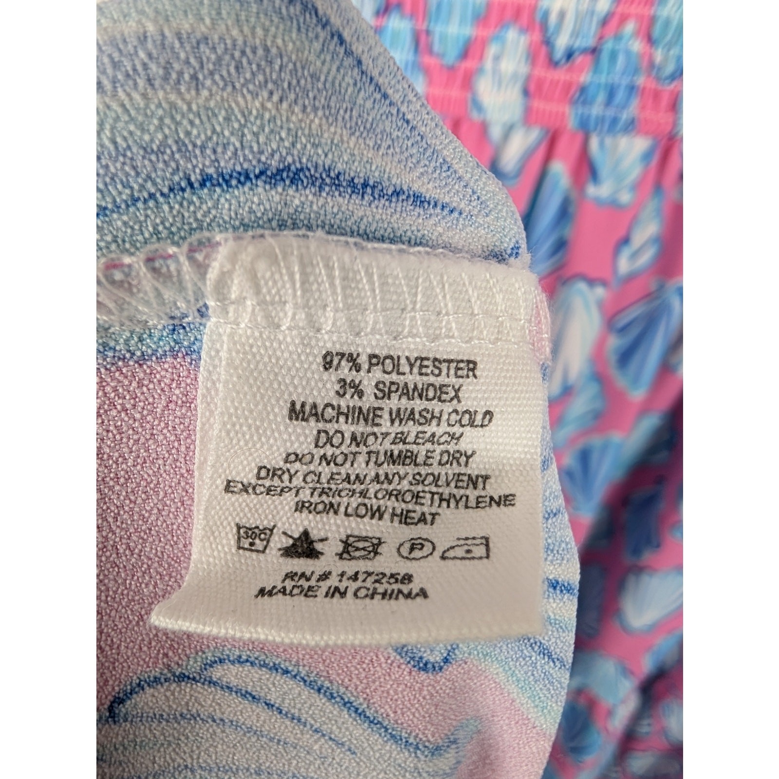 Simply Southern Dress Maxi Shell Novelty Tiered Preppy Beach Pink Blue Size L