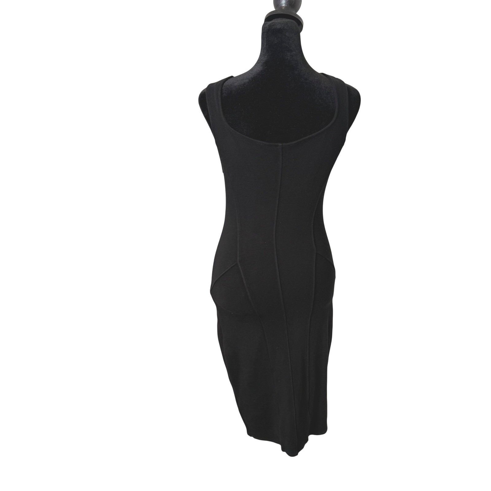 Helmut Lang Black Cutout Bodycon Sheath Short Dress Size M Gala Knit Stretch