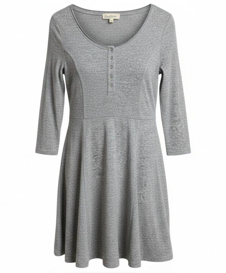 NEW Cloud Chaser Gray Sweater Mini Dress Tunic Winter Fashion Size L