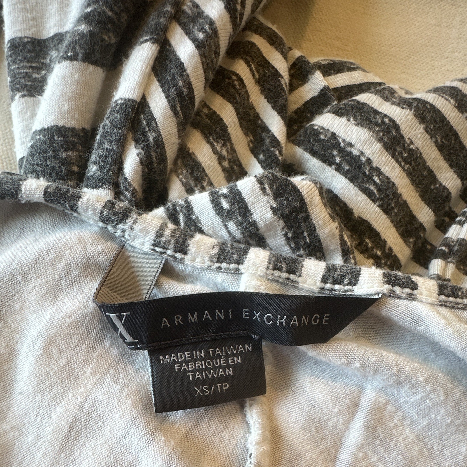 Armani Exchange Black White Striped Knit Scoop Neck Sheath Knee Dress XS