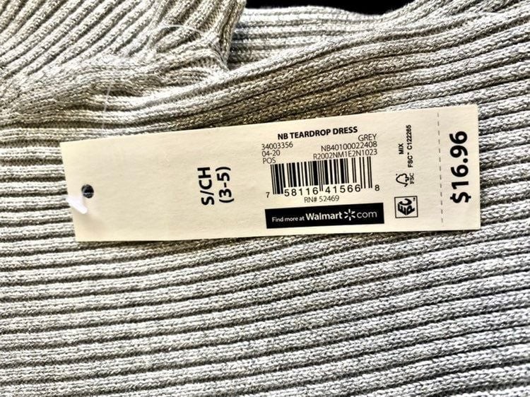 No Bounderies Teardrop Dress – Heather Grey Silver Size L & S