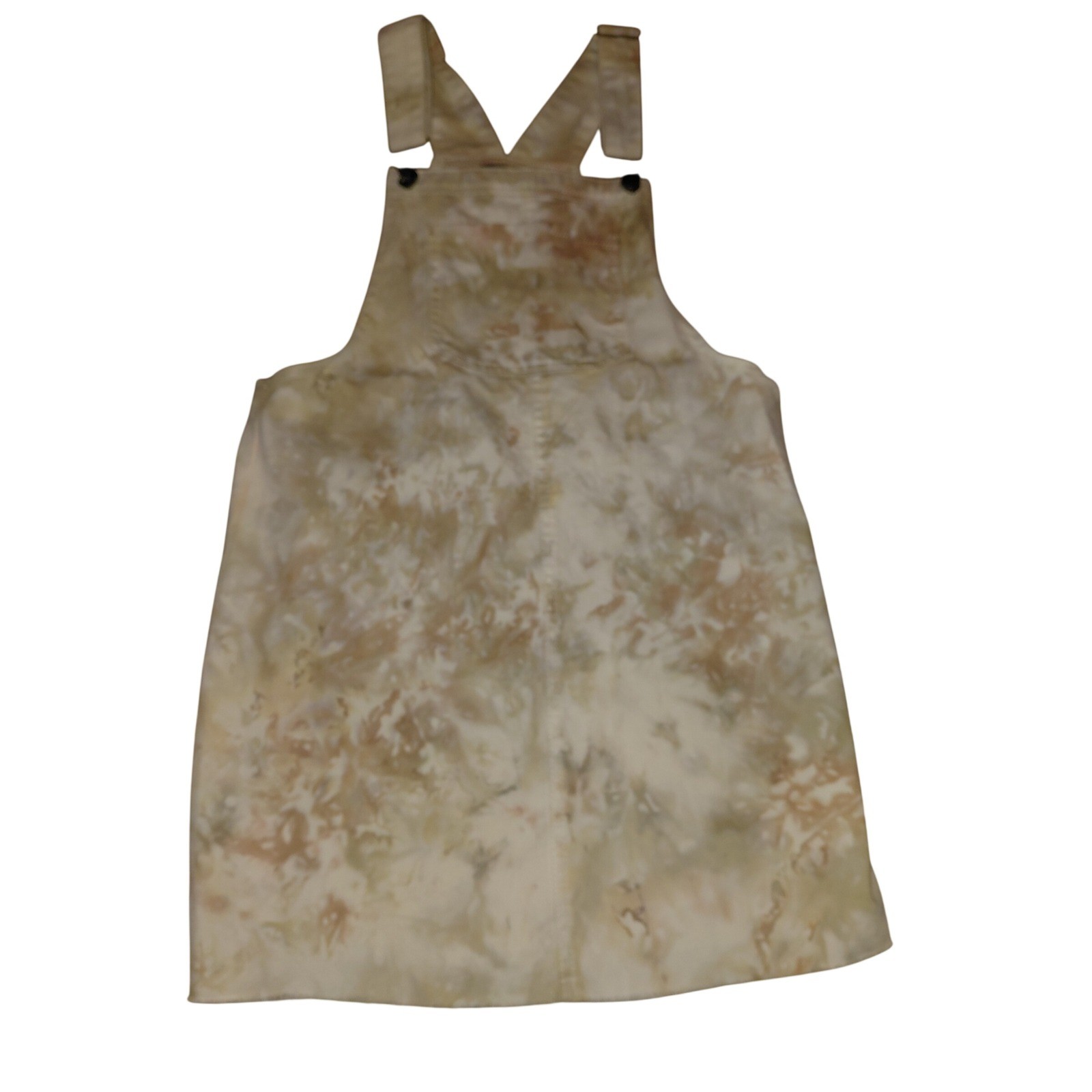 Wild Fable Womens Tie Dye Overall Pinafore Dress Tan Brown Mini Jumper Small