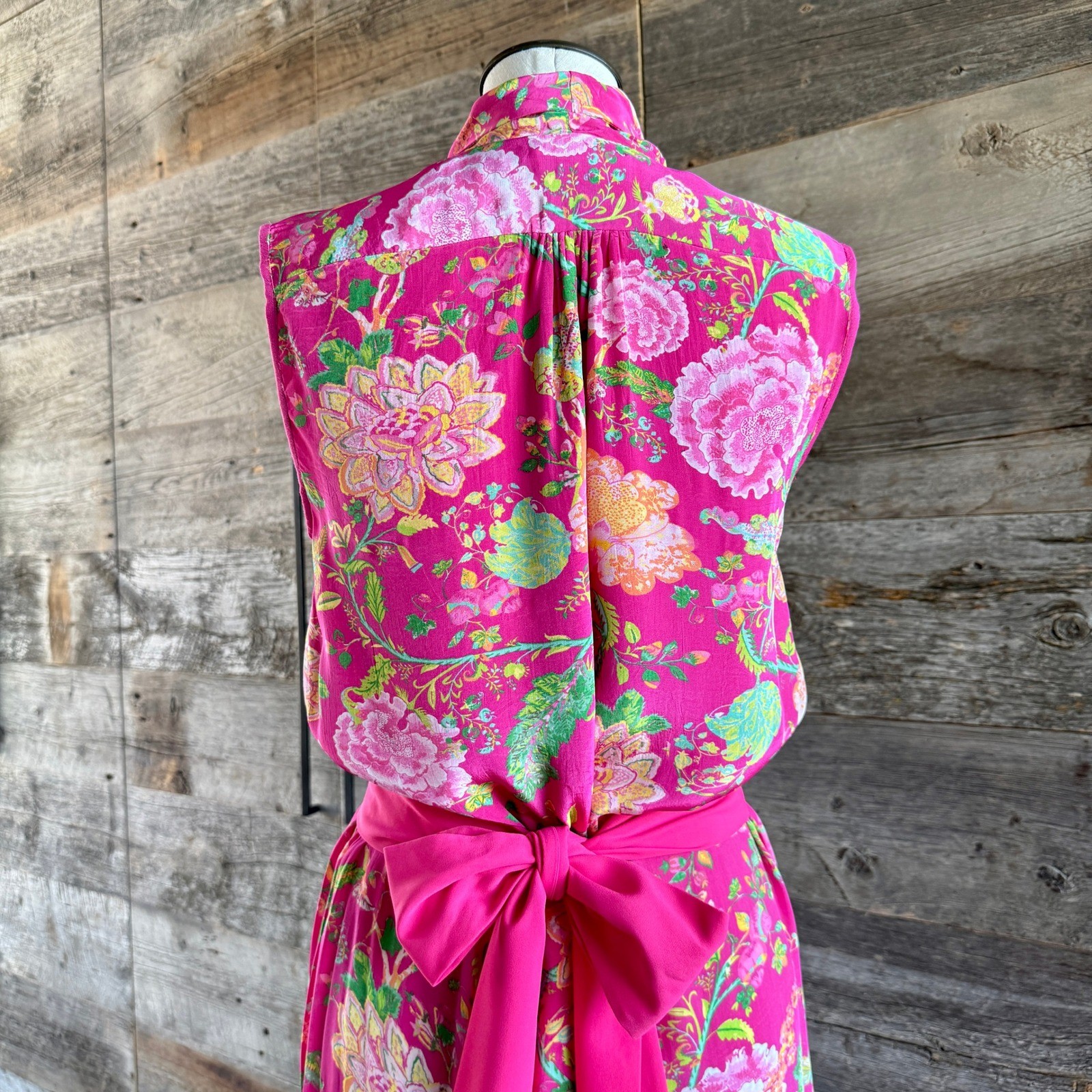 Rococo Sand Floral Wrap Maxi Dress S Pink Ruffle Flounce Wedding Romantic READ*