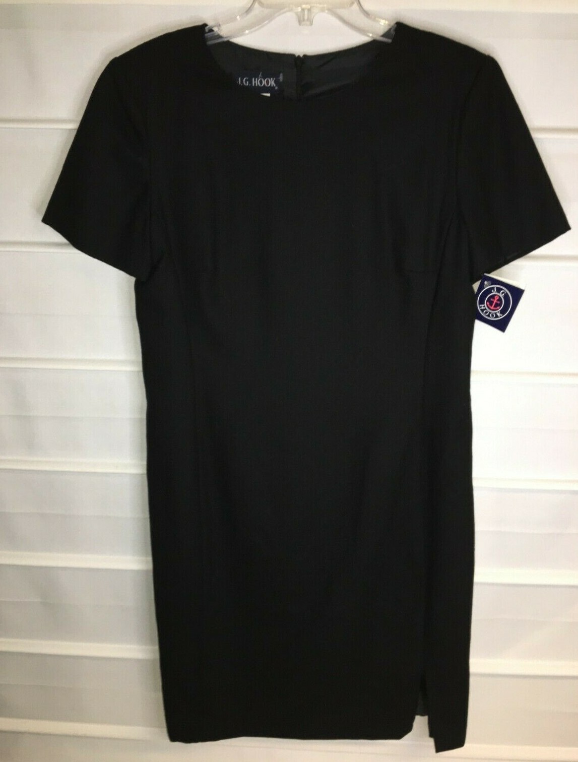 JG Hook Black Wool Fully Lined Short Sleeve A Line Dress Size 10 NWTS!