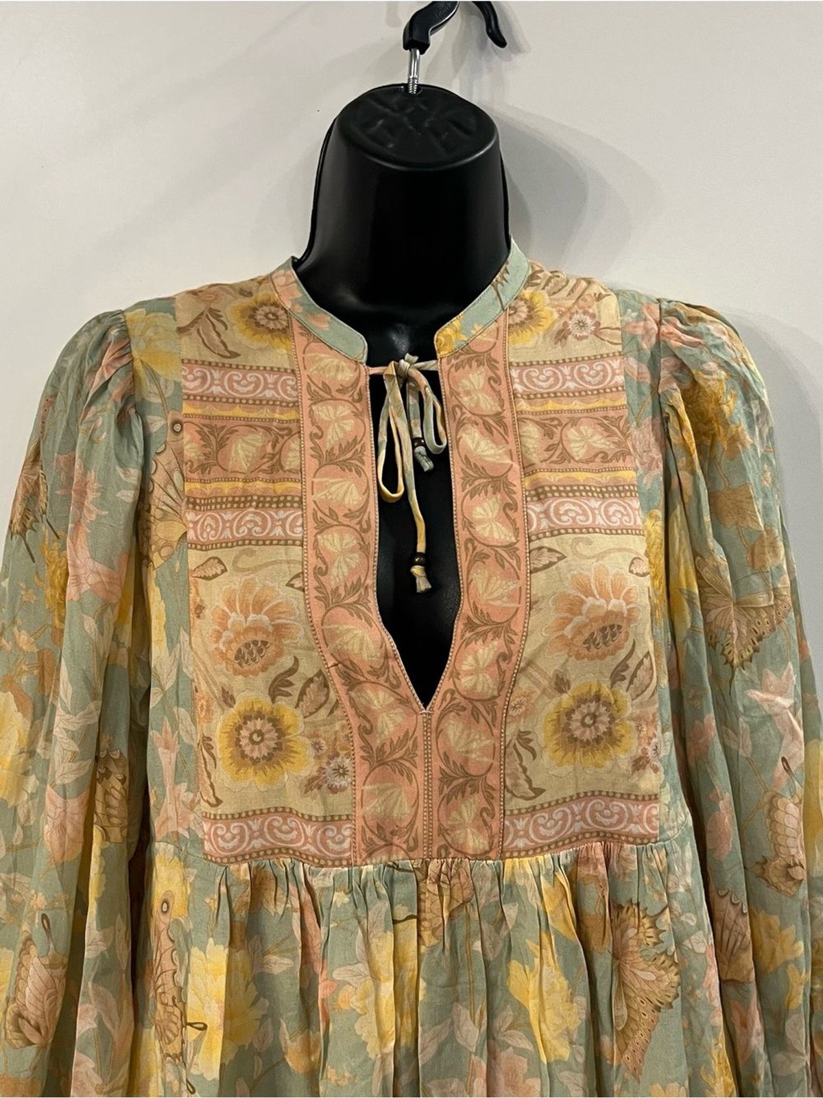 Spell Butterfly Boho Tunic Dress Botanical Mini Dress Size XS