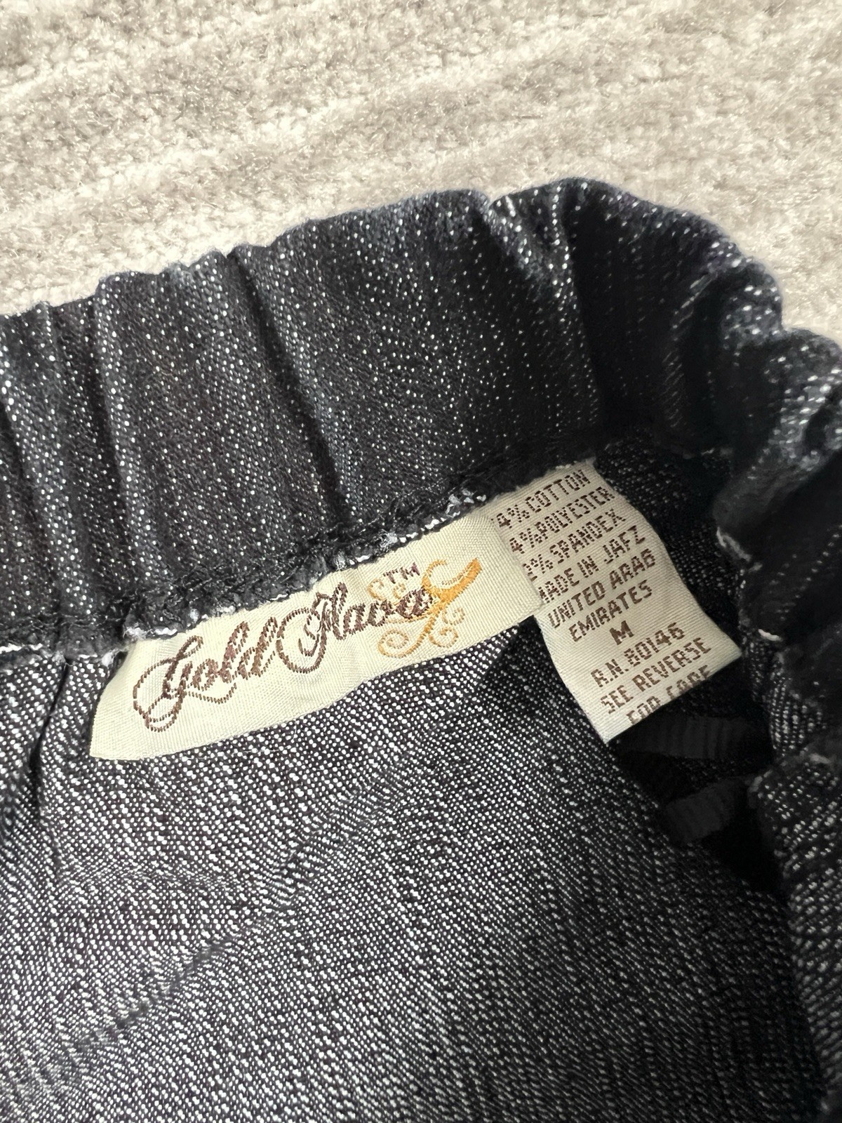 Gold Flava Dress Womens Medium Blue Denim Dark Wash Mini Cotton Blend