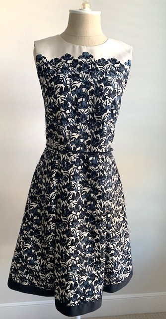 Tory Burch Blue/Black Floral Dress Size 8