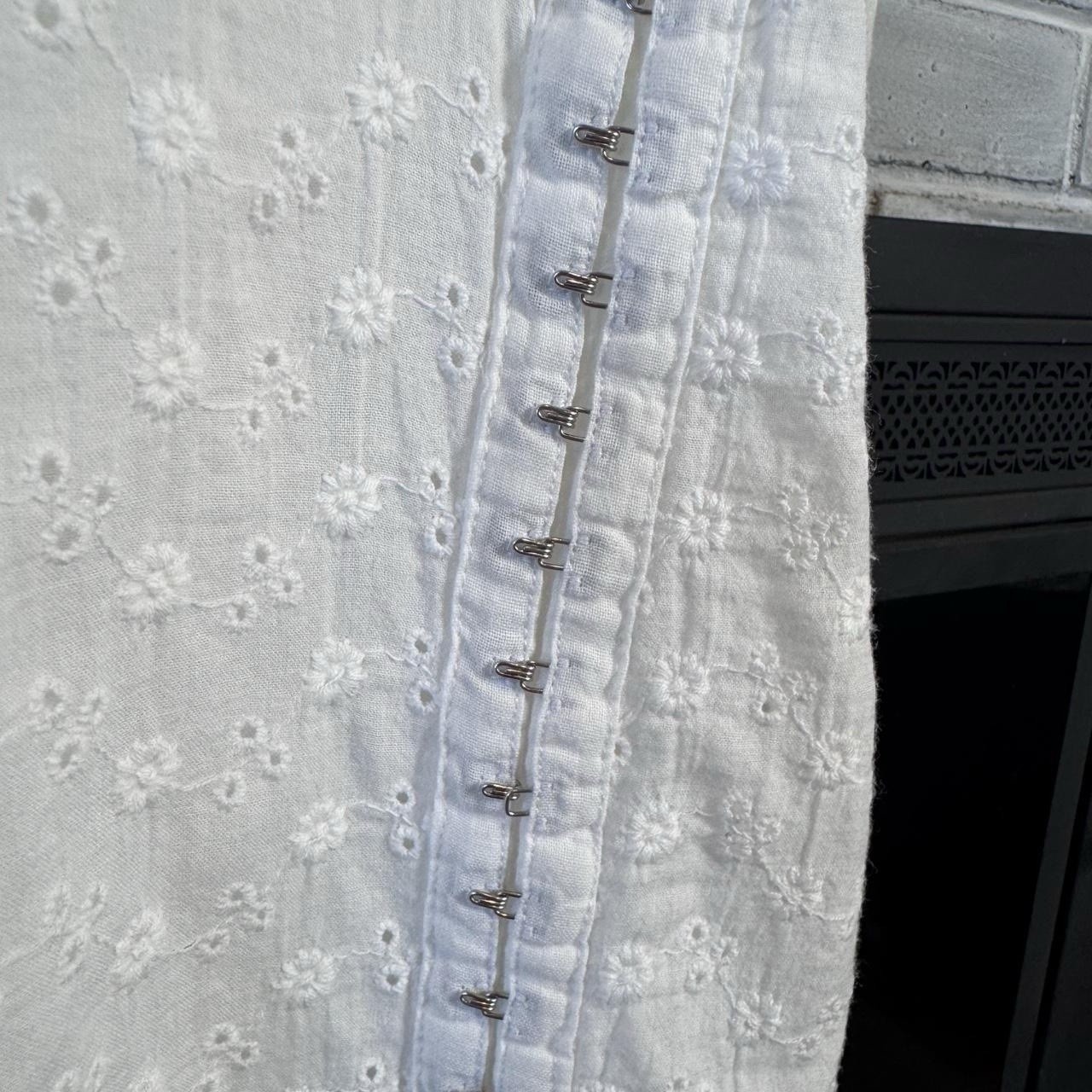 White Eyelet Mini Dress Corset Side Hook Coquette Cottagecore Womens Tagged Lg