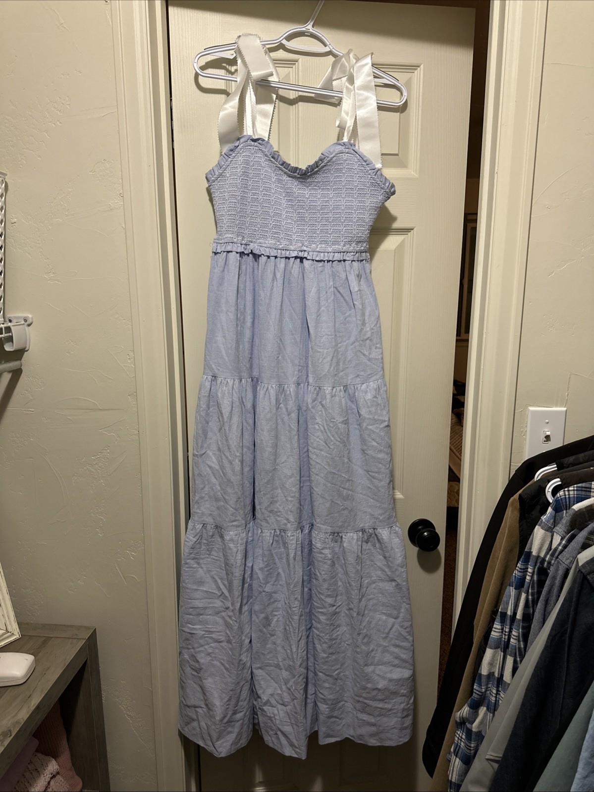 Elegant light blue sundress