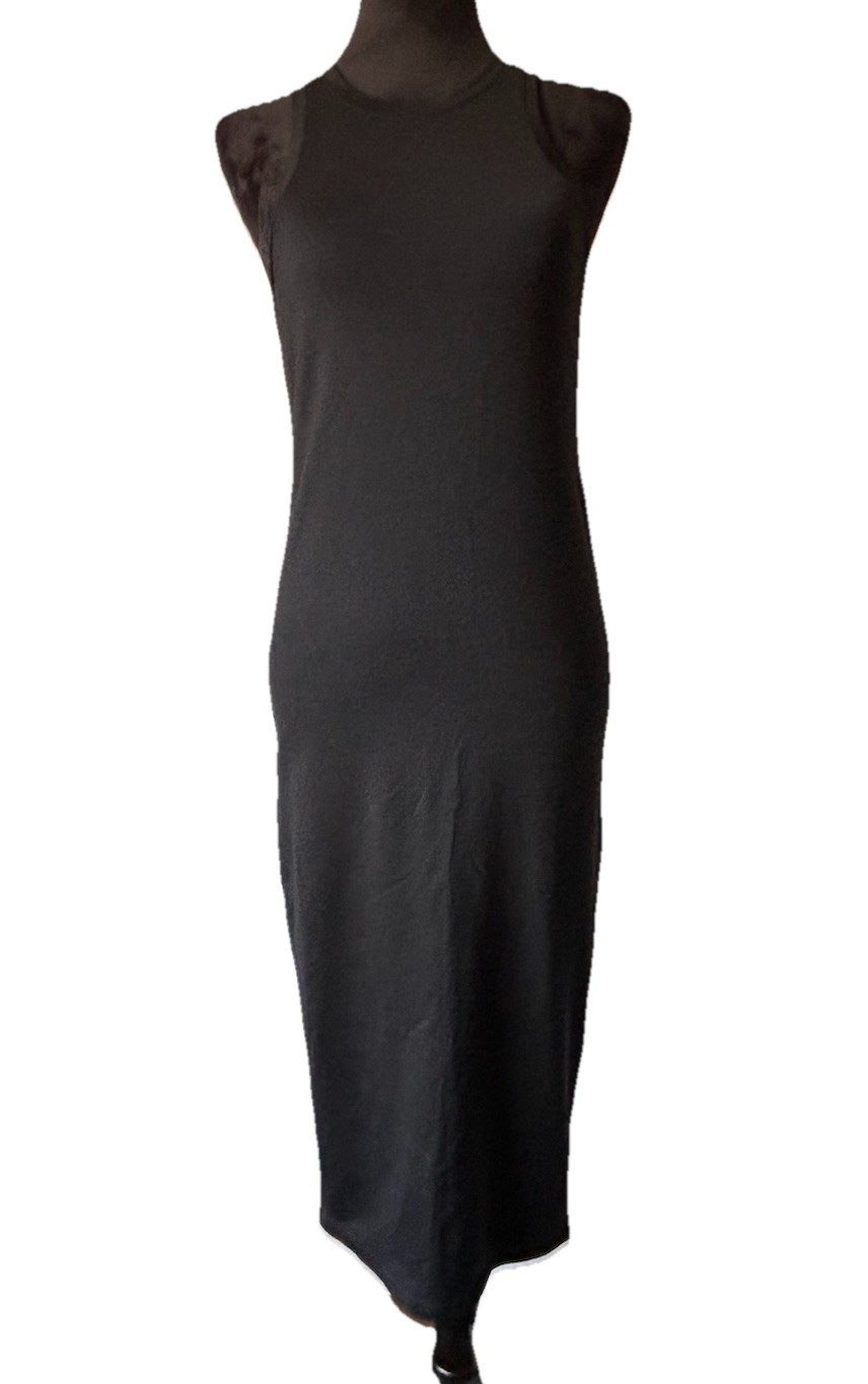 Leith Women Black Long Bodycon Sleeveless Tank Stretch Maxi Dress Small Athletic