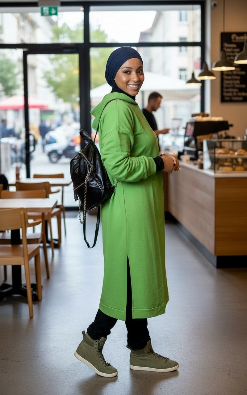 1-Piece Lightweight Comfort Long Hooded Tunic Dress for Everyday Wear! US 12–14