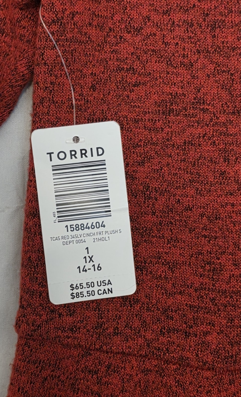 TORRID SUPER SOFT PLUSH Size 1 (XL 14-16) Red Dress
