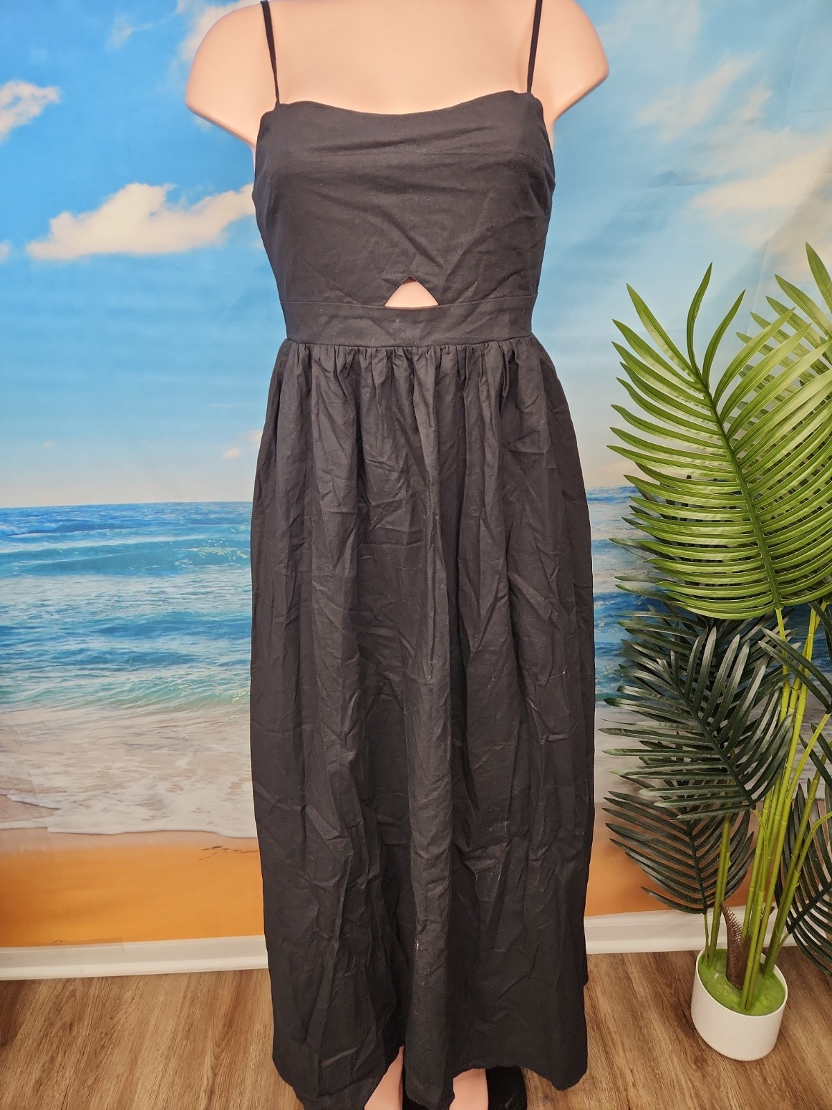 Nwt Commense Womens Casual Maxi Dress Black Color Dress Size Medium