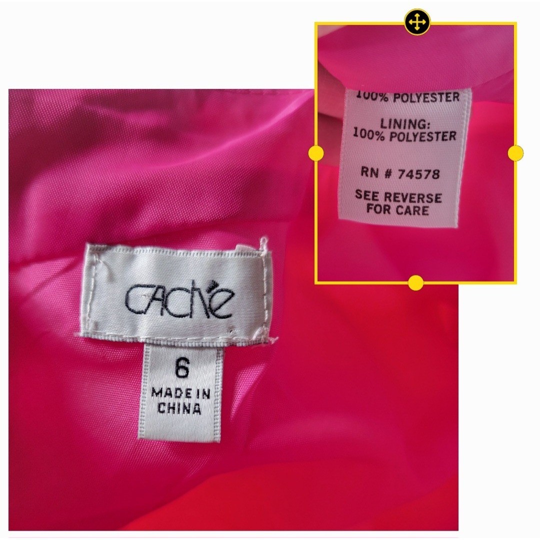 Cache Hot Pink Beaded Strappy Self-Tie Bow Closure Evening Gown Dress Size 6