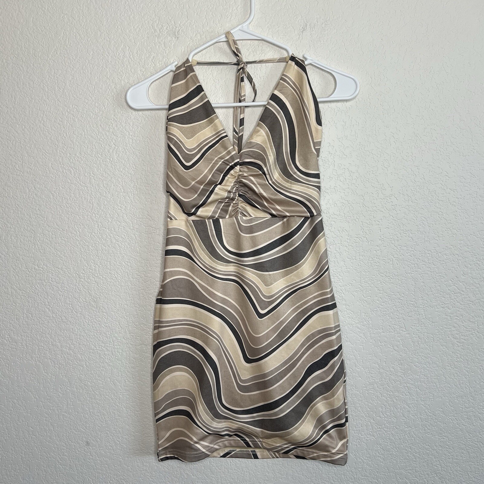 Revolve Superdown Brown Halter Sleeveless Julieta Mini Dress Medium New J25