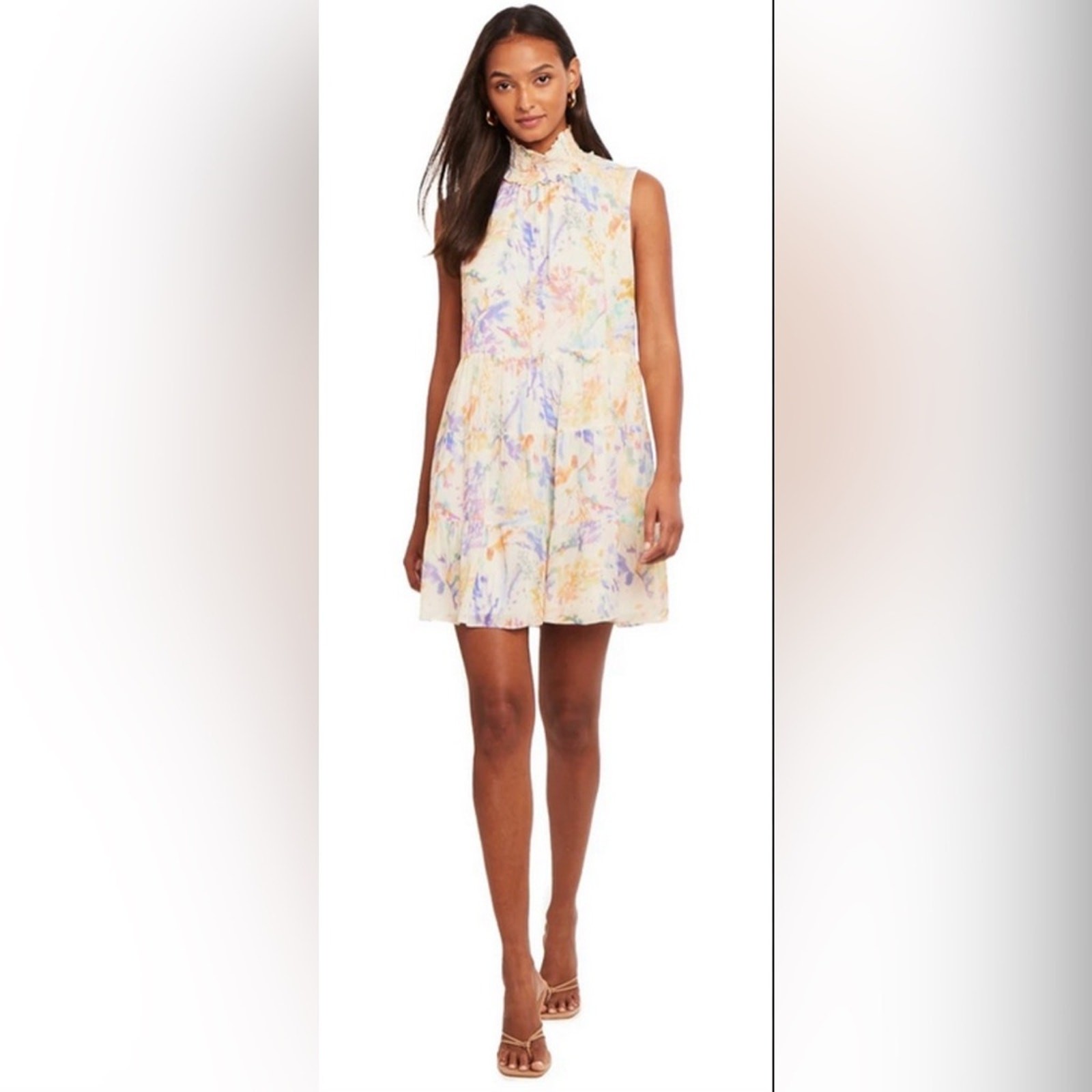 Amanda Uprichard Watercolor Nadia Splatter Print Medium Sheath Dress NWT