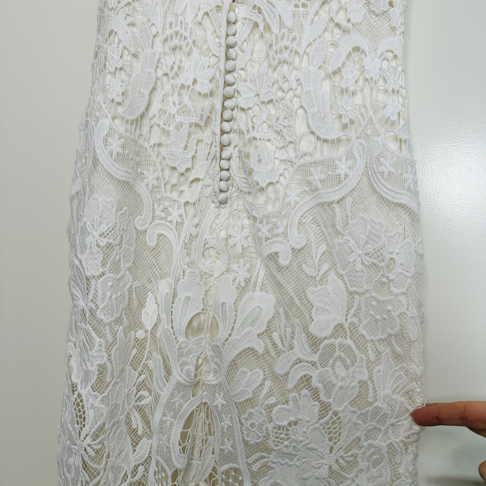 Spell Bride Edie Lace Maxi Gown Size XS High Neck Open Back Bridal Dress Train