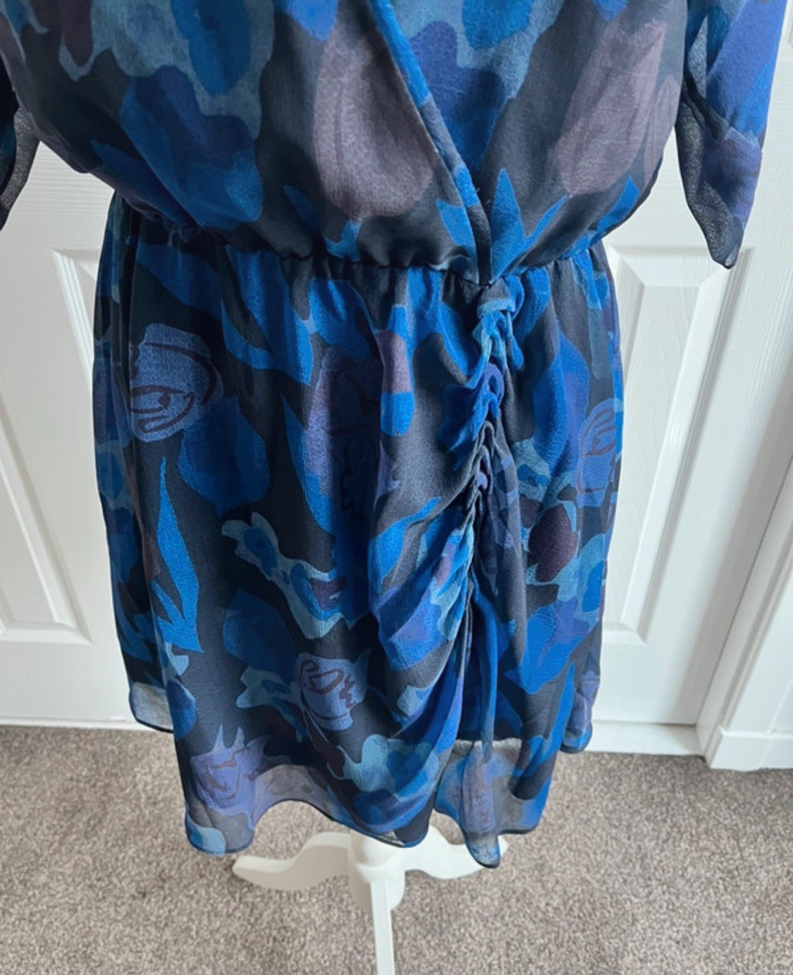 Ted Baker Women’s Juleah Floral Summer Skater Blue Dress 4 14 NWT
