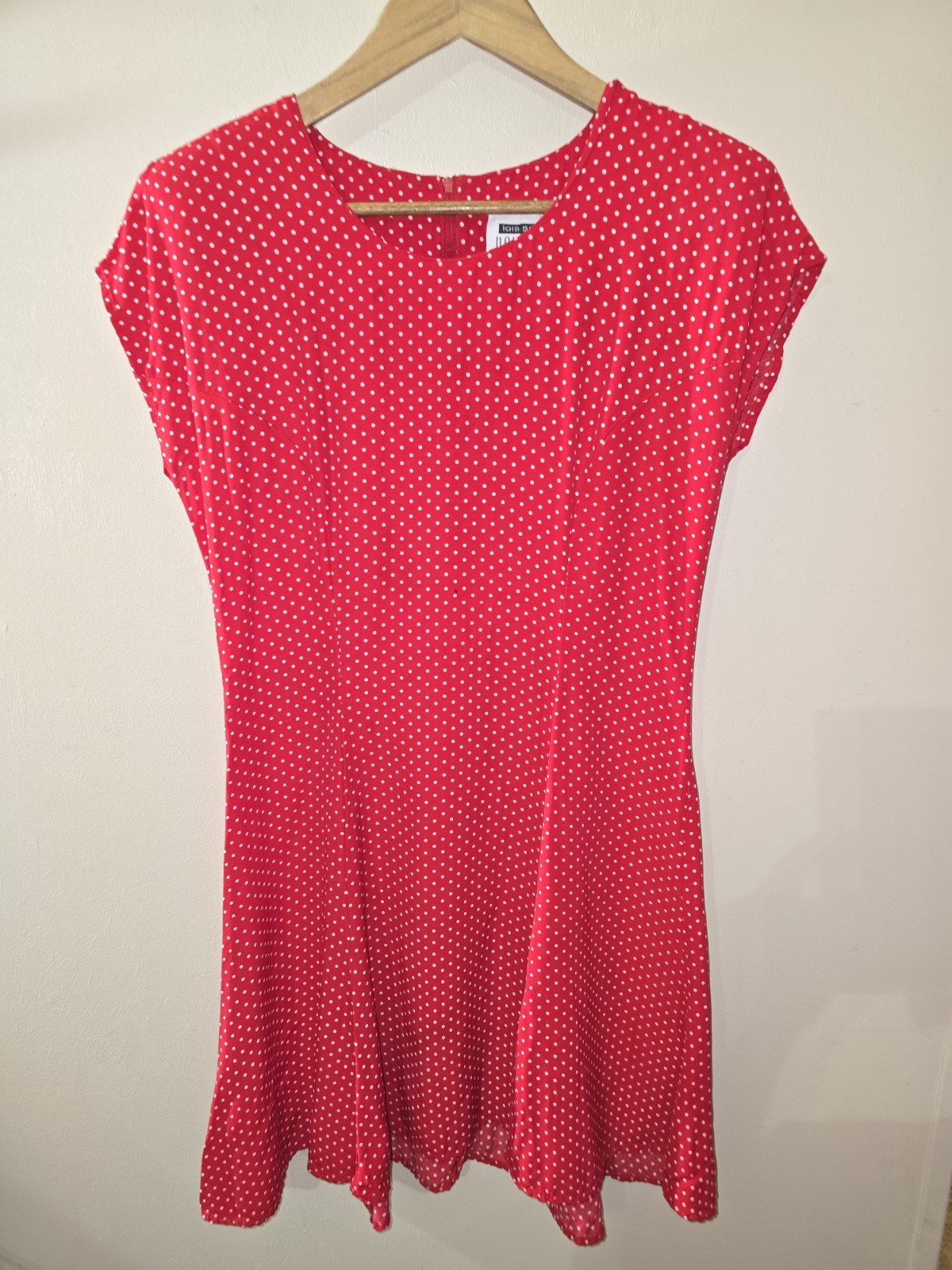 Women’s VTG Lois Snyder Dani Max Red Polka Micro Dots Fit &Flare Mini Dress Sz 6