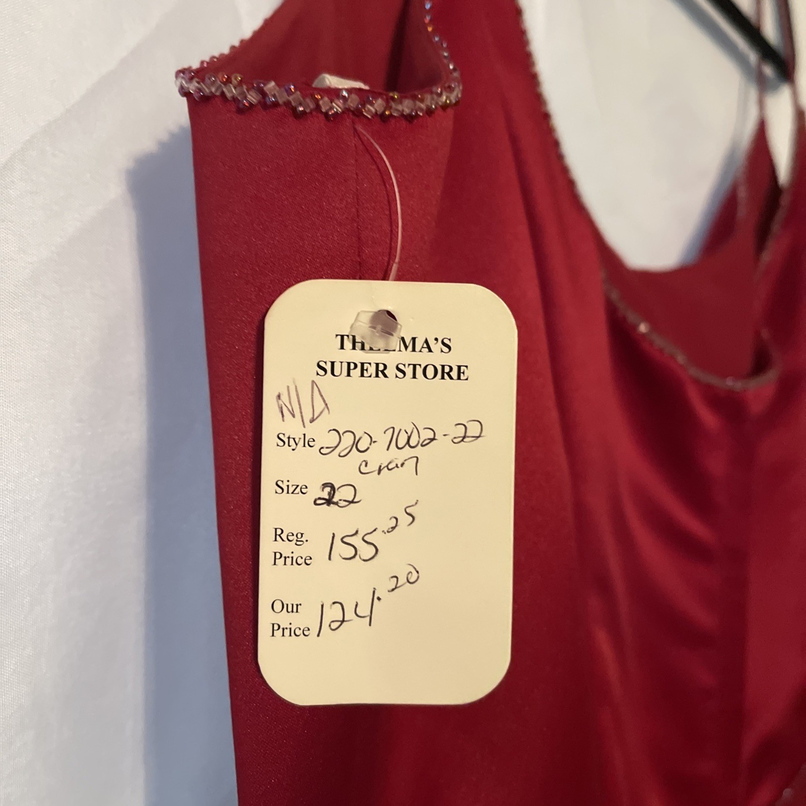 NEW Eden Bridals Red Formal Gown Size 22 Beaded Strap Prom Bridesmaid Dress Long