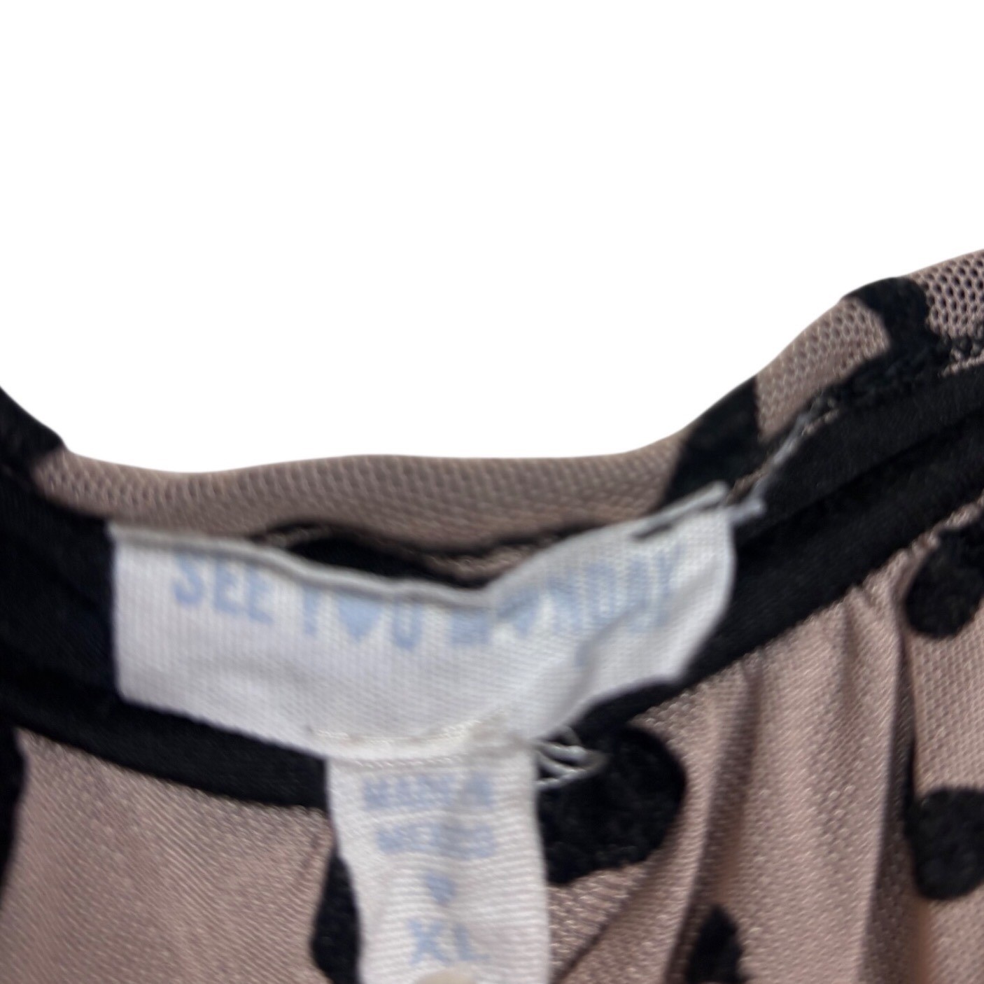 See You Monday Leopard Print Mesh Mini Dress Mauve Black Ruched XL