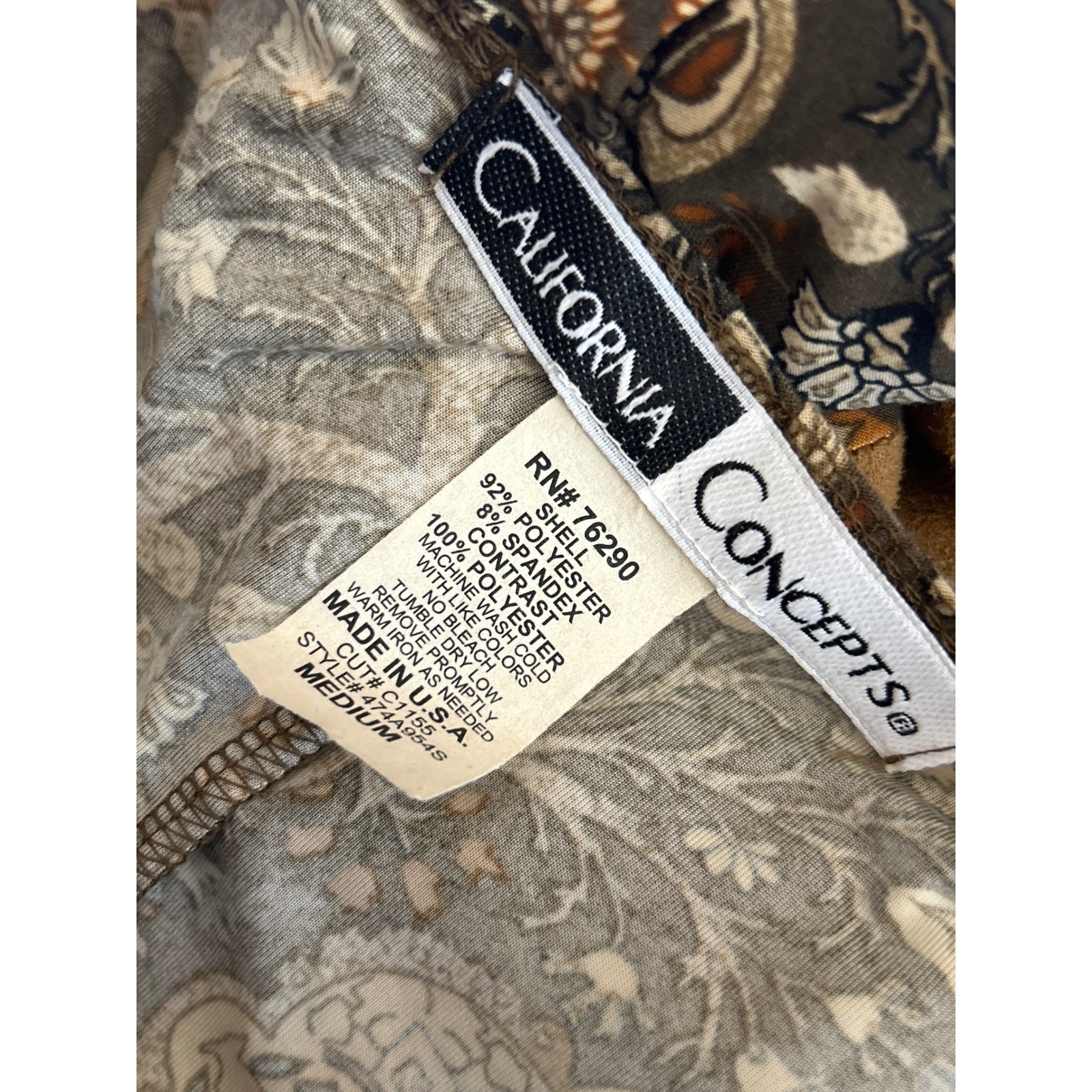 Vintage 90s California Concepts Paisley Bell Sleeve Dress Boho Retro Hippie Chic