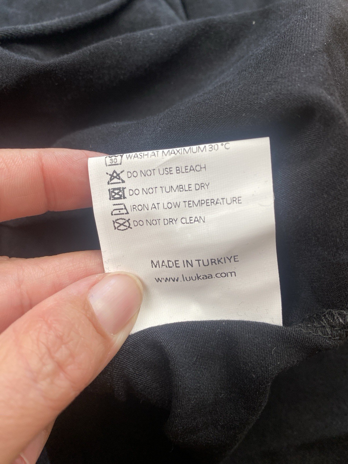 LUUKAA Flicker Eco-friendly Washed, Thin Cotton Jersey Dress, Long Black Size 16
