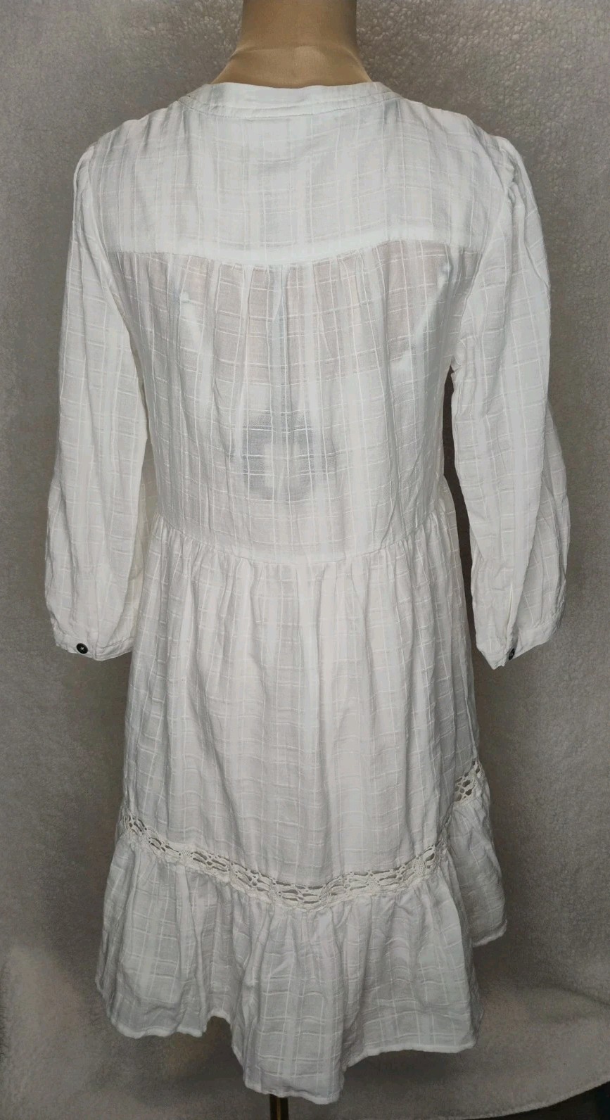 Knox Rose NWT Ivory Long Sleeve Peasent/Hippie Dress S