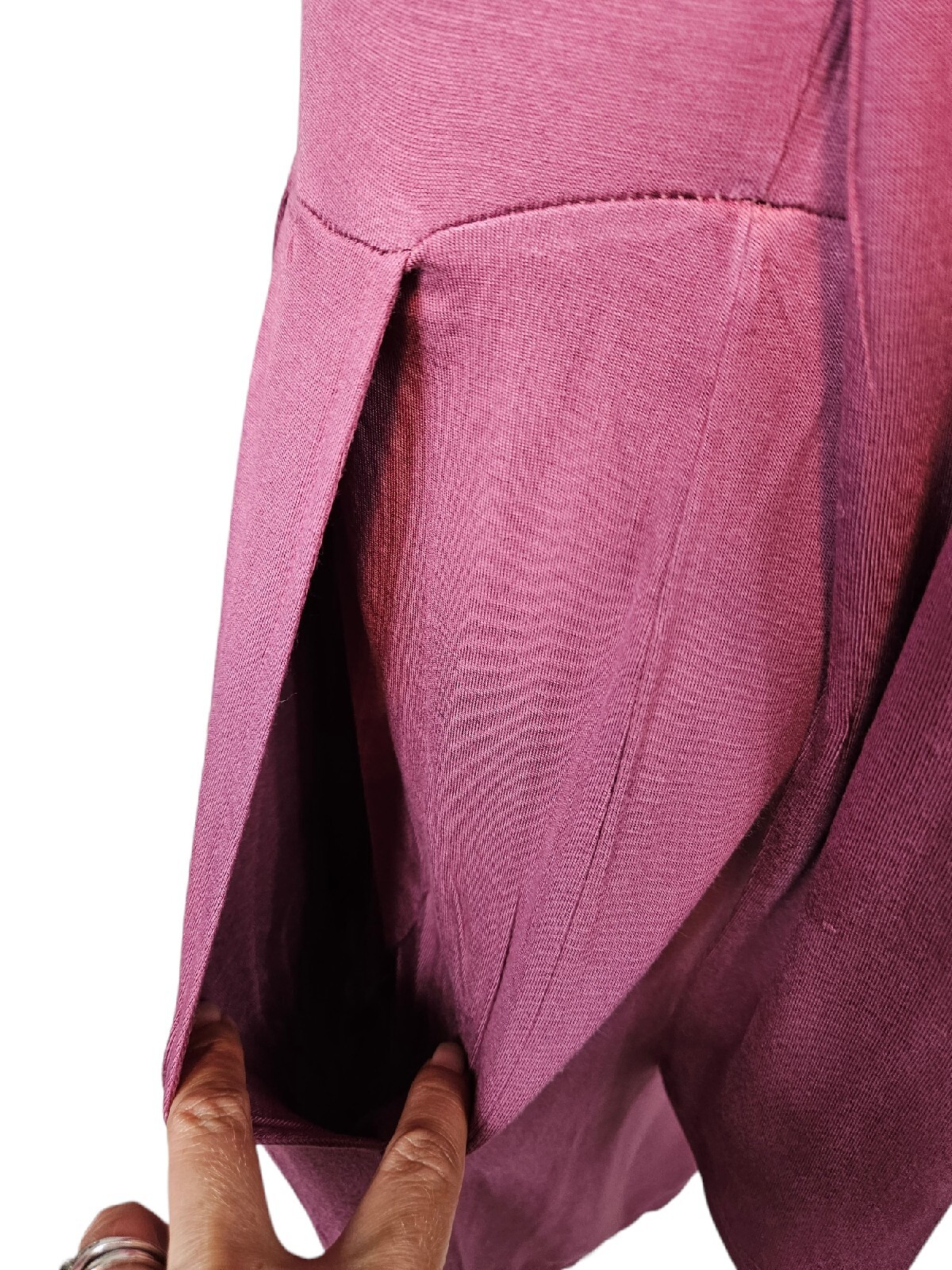 Auselily Raspberry Lightweight Long Sleeve Pleated Skirt Dress Size XL Women i66