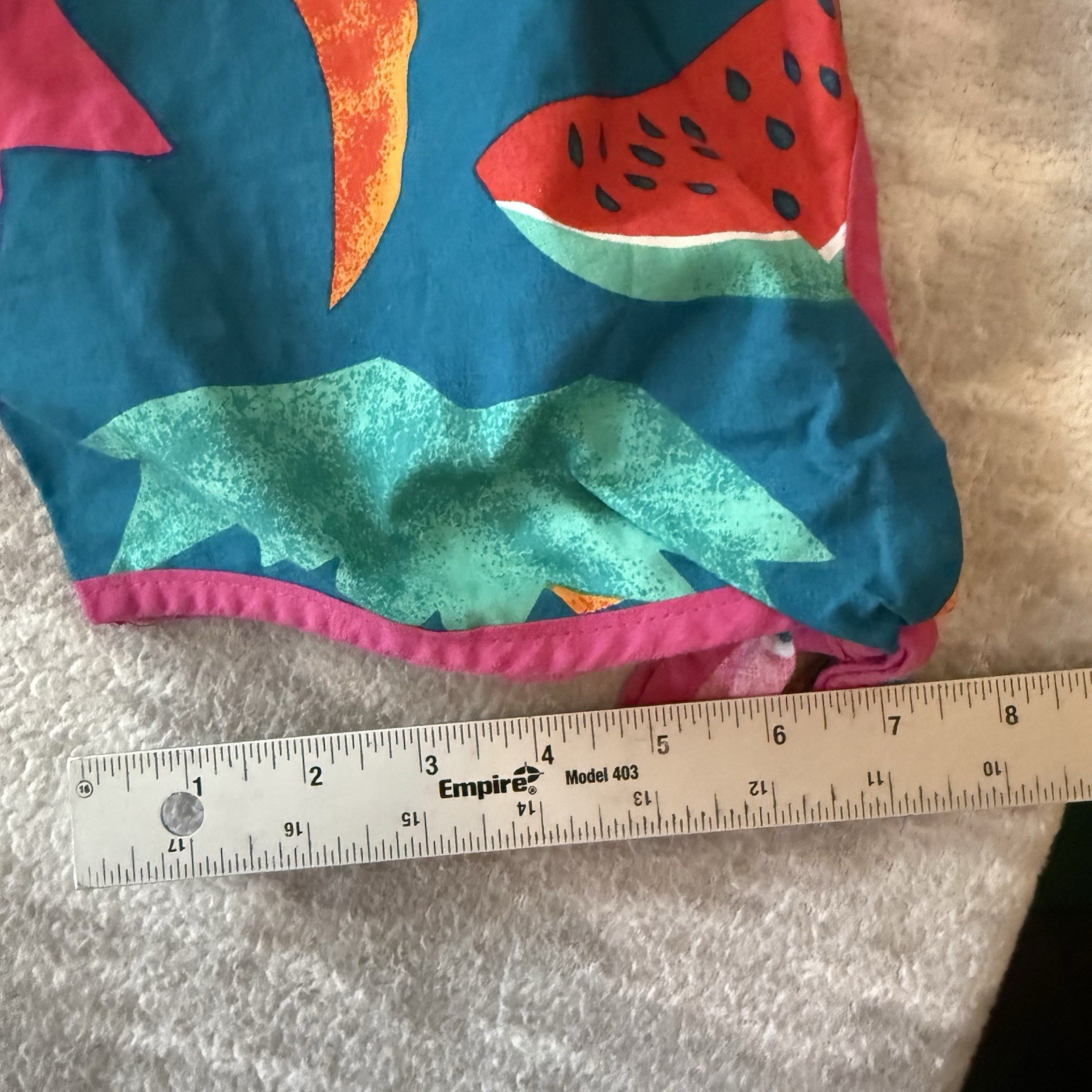VTG Brownstone Studio Oversized House Dress Mumu Beach Cover Sz S Fish Ruffled