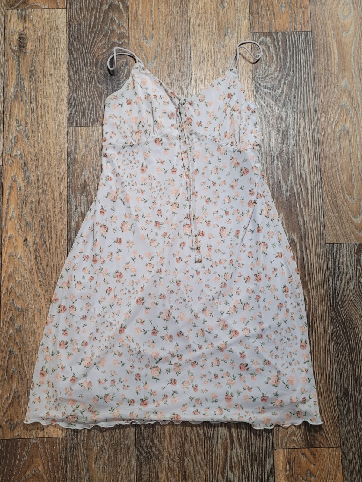 Vintage 90s Y2K Style No Comment Womens Medium Spaghetti Strap Slip Dress Floral