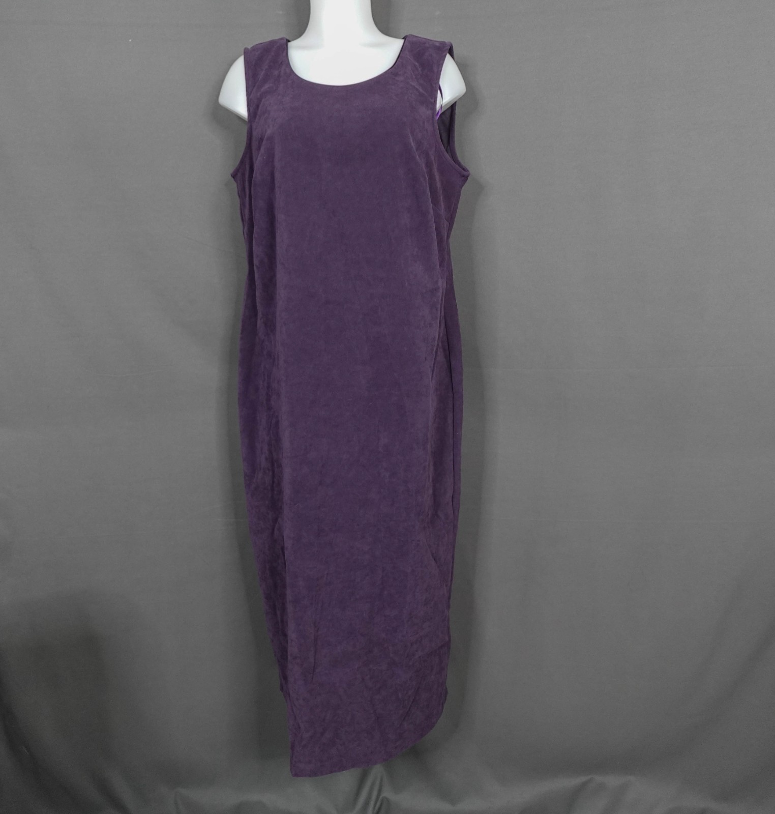 Womens Dress 14W Purple Lagenlook Flowy Artsy Quiet Luxury Timeless Minimalist