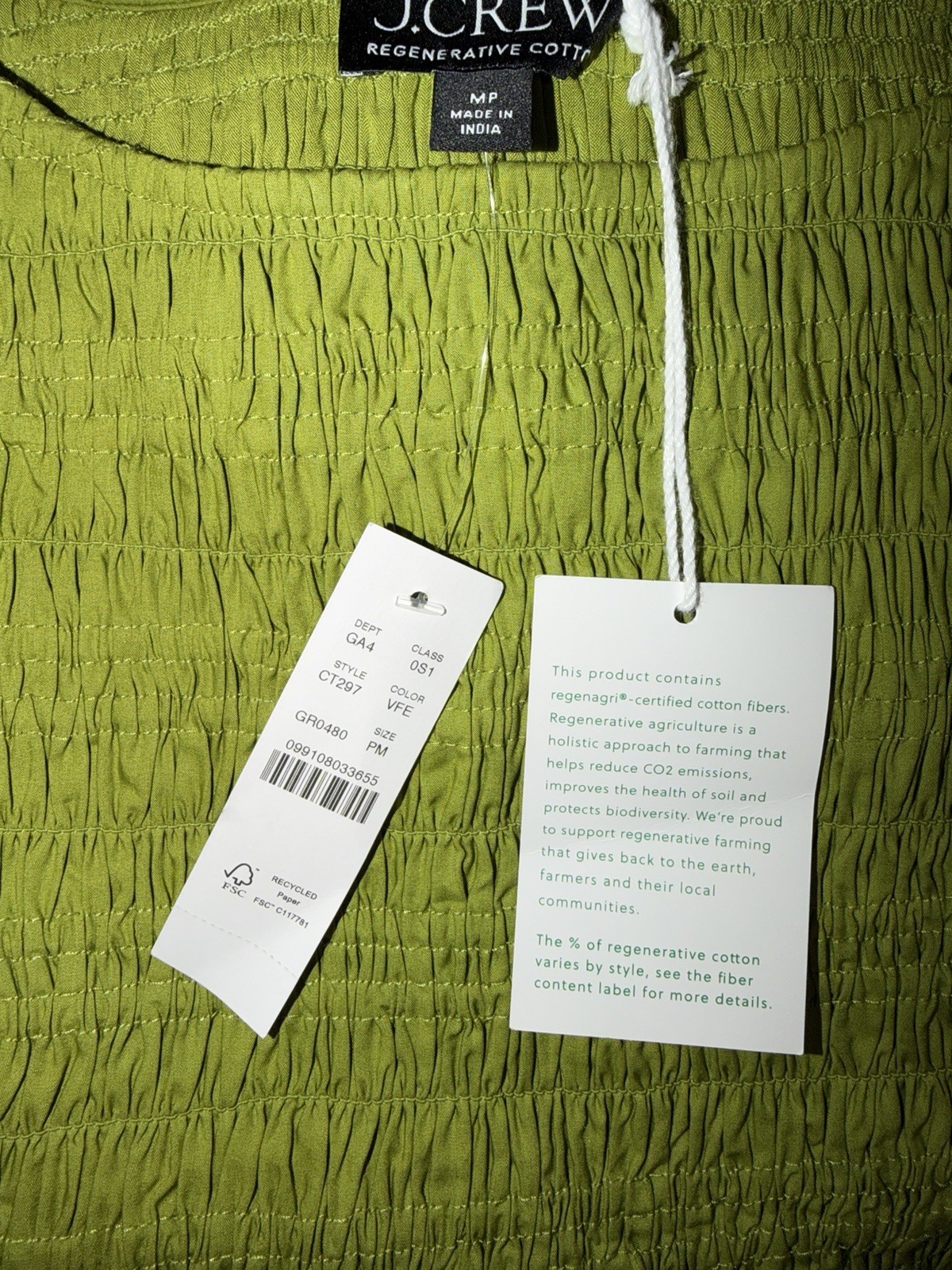 J.Crew Petite Medium Lina Smocked A-Line Midi Dress In Vibrant Fern Green NWT