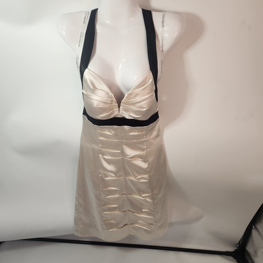 Morgan & Co. Cream and Black Mini Dress Size S