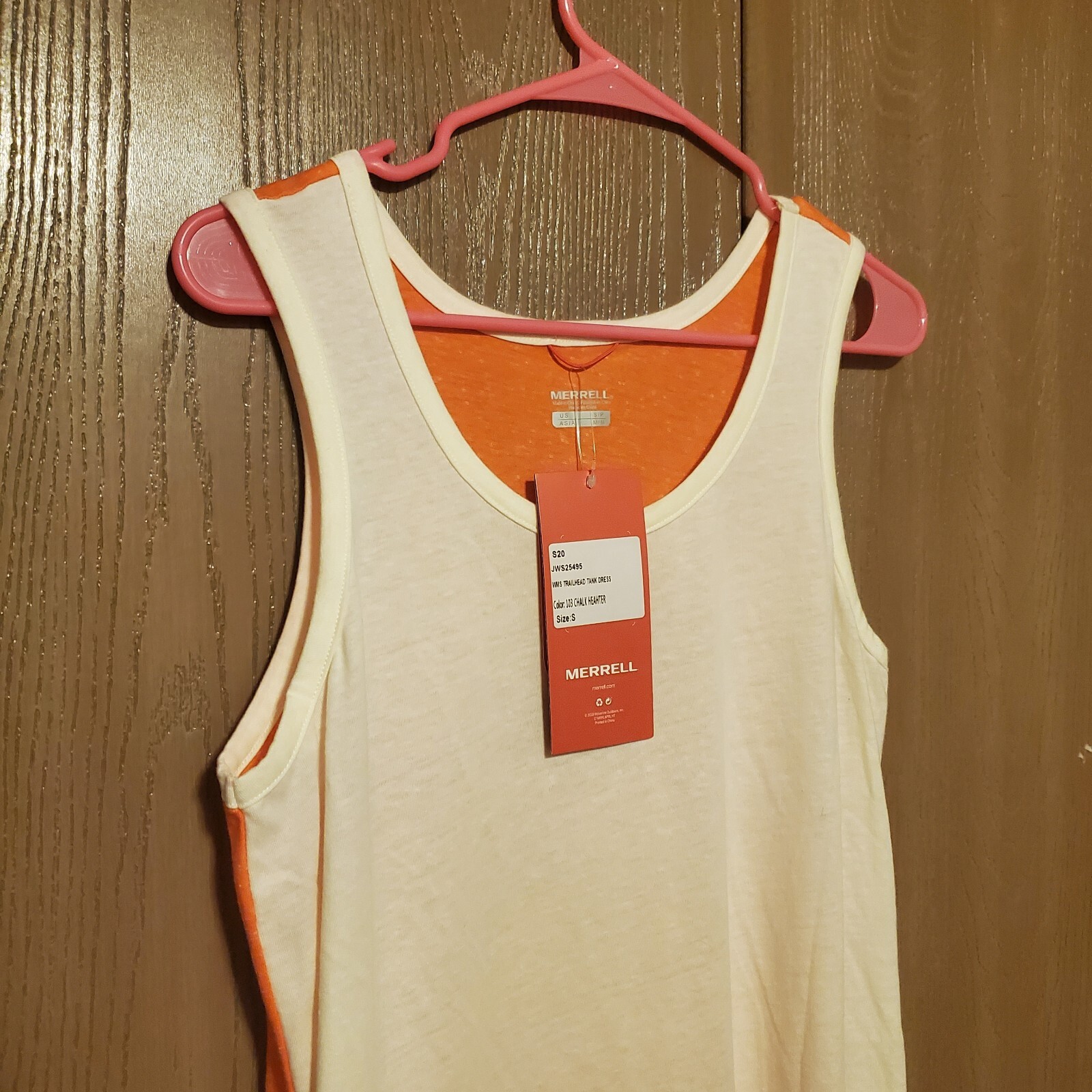 NWT Merrell Trailhead Tank Dress Size Small Orange Chalk Heather Orange Athletic
