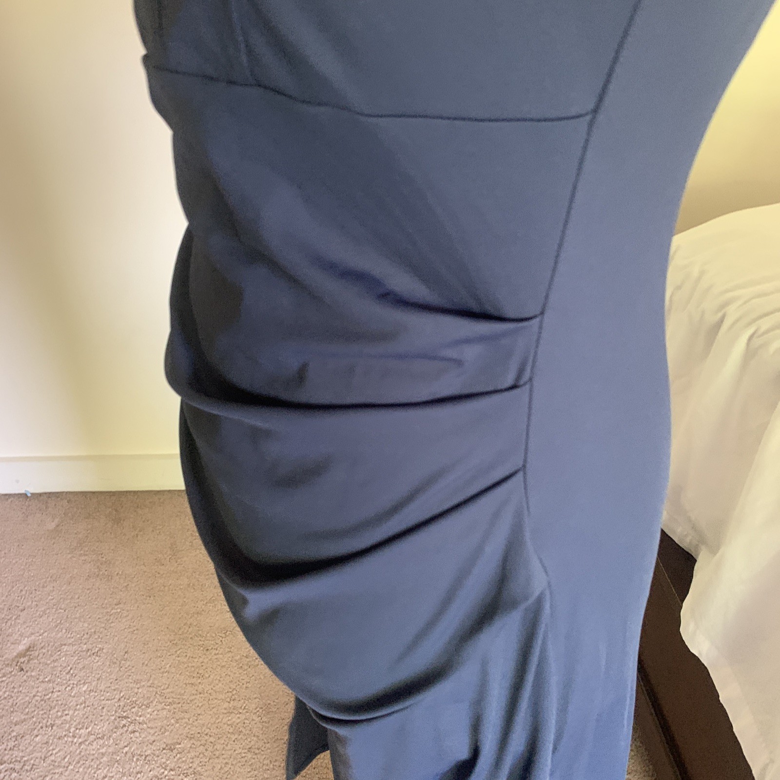 Halara SoftlyZero™ Airy Square Neck Corset Ruched Bodycon Midi Dress Medium